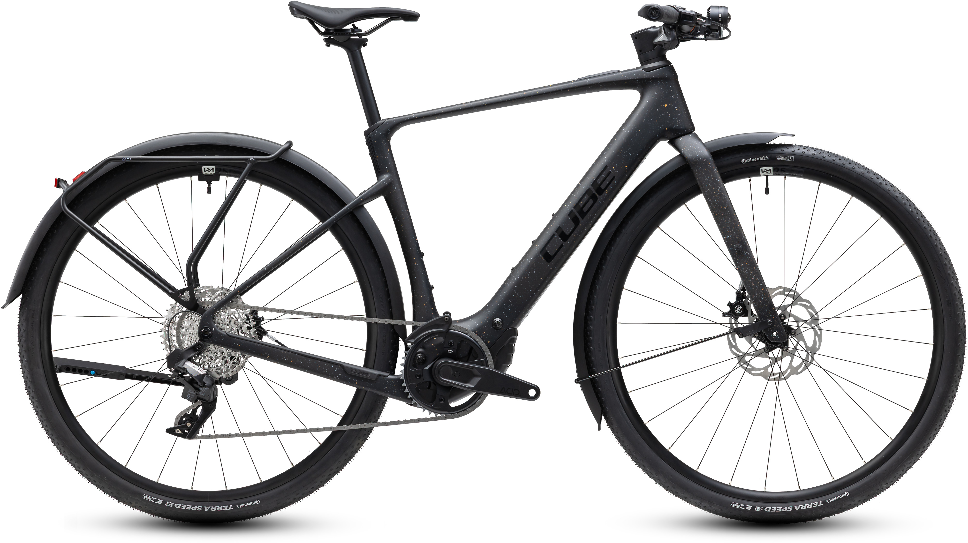 Ciclism - BICICLETA ELECTRICA CUBE NULANE HYBRID C:62 SLX 400X FE MINERALBLACK ORANGE 2027 L