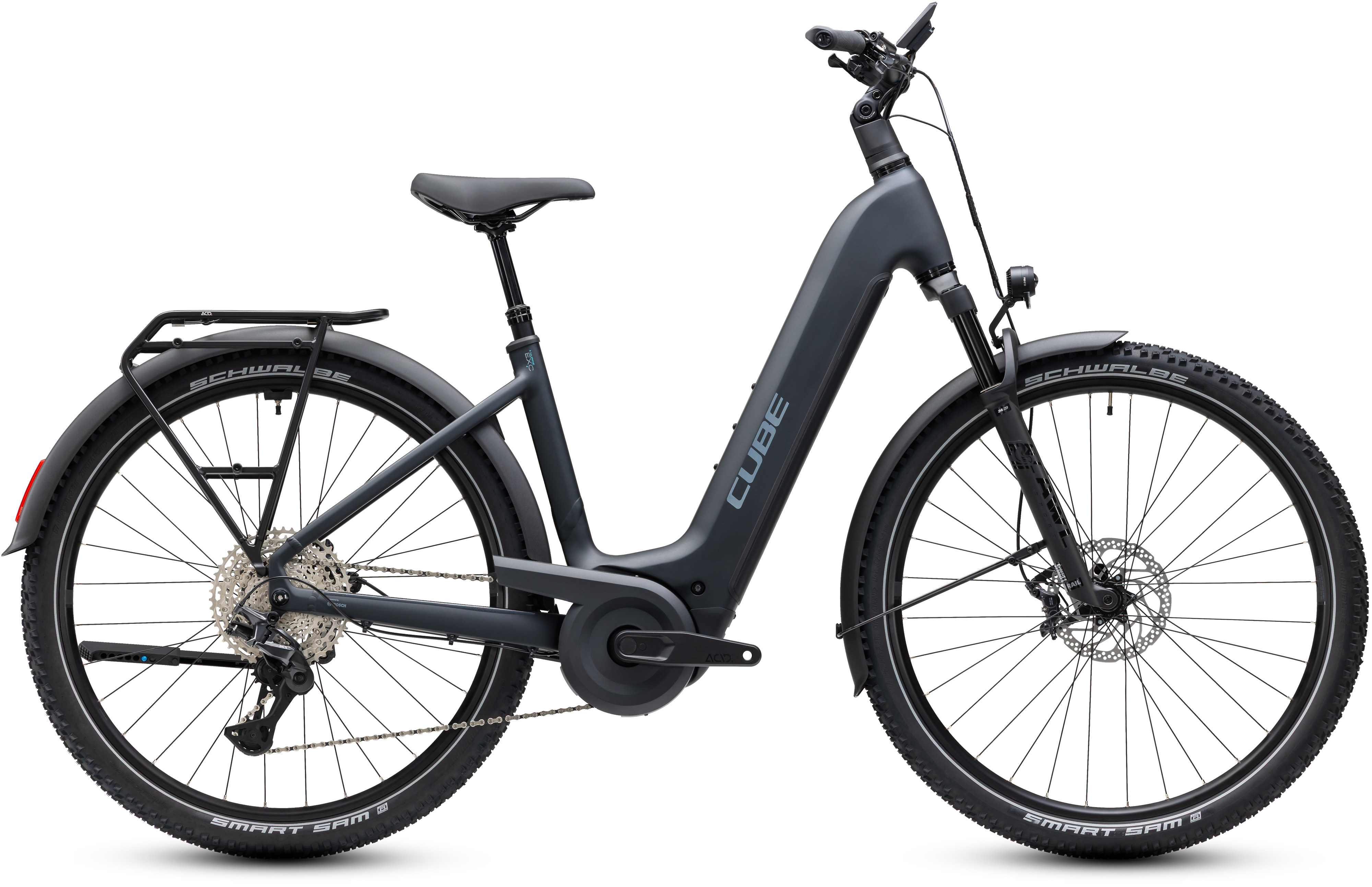 Ciclism - BICICLETA ELECTRICA CUBE NURIDE HYBRID EXC 800 EASY ENTRY COAL CHROME 2027 58 cm