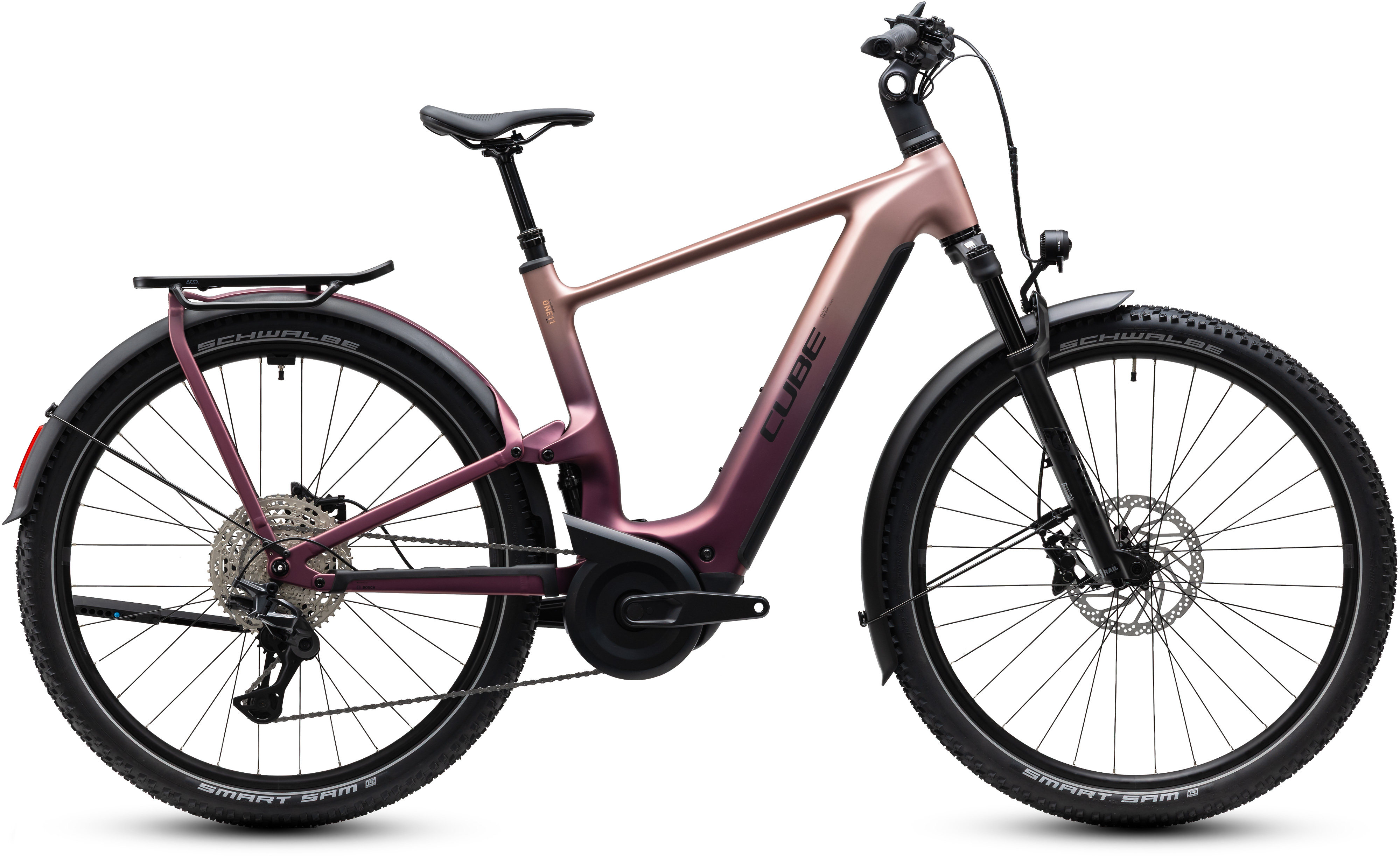 Ciclism - BICICLETA ELECTRICA CUBE NURIDE HYBRID ONE11 HPC SLX 800 MAUVE BLACK 2027 50 cm