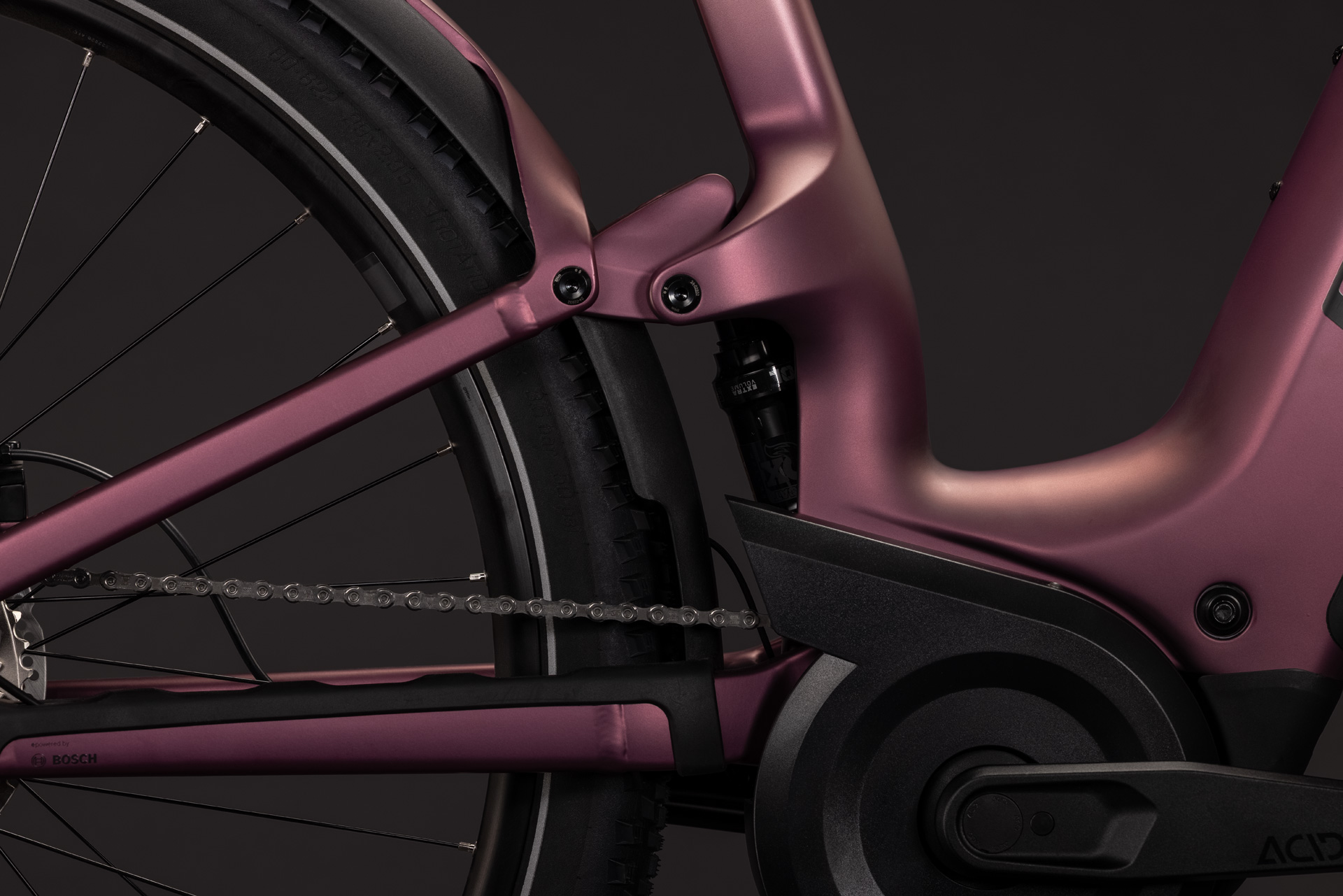 BICICLETA ELECTRICA CUBE NURIDE HYBRID ONE11 HPC SLX 800 EASY ENTRY MAUVE BLACK 2027 54 cm [4]