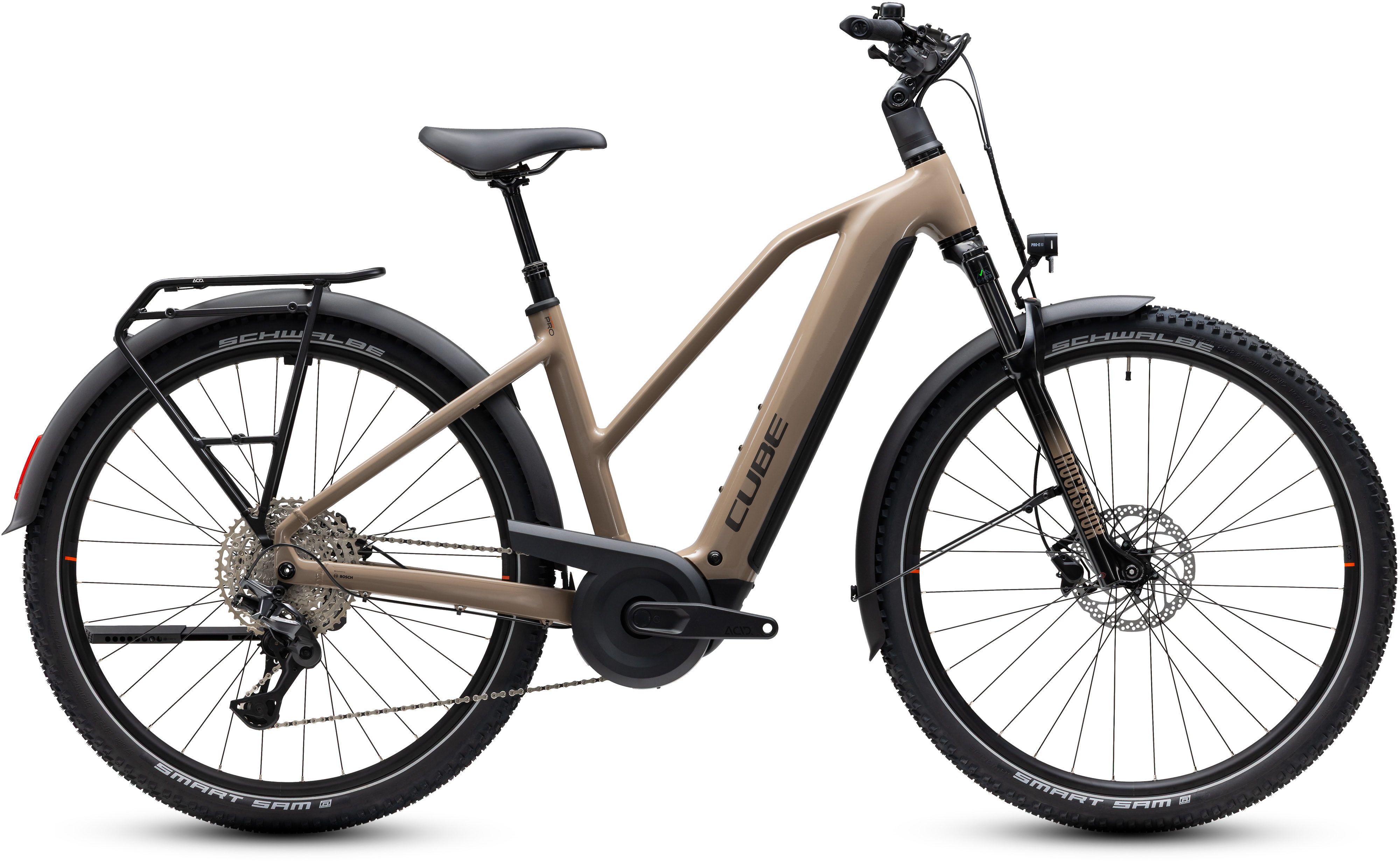 Ciclism - BICICLETA ELECTRICA CUBE NURIDE HYBRID PRO 800 TRAPEZE CAPPUCCINO BLACK 2027 54 cm