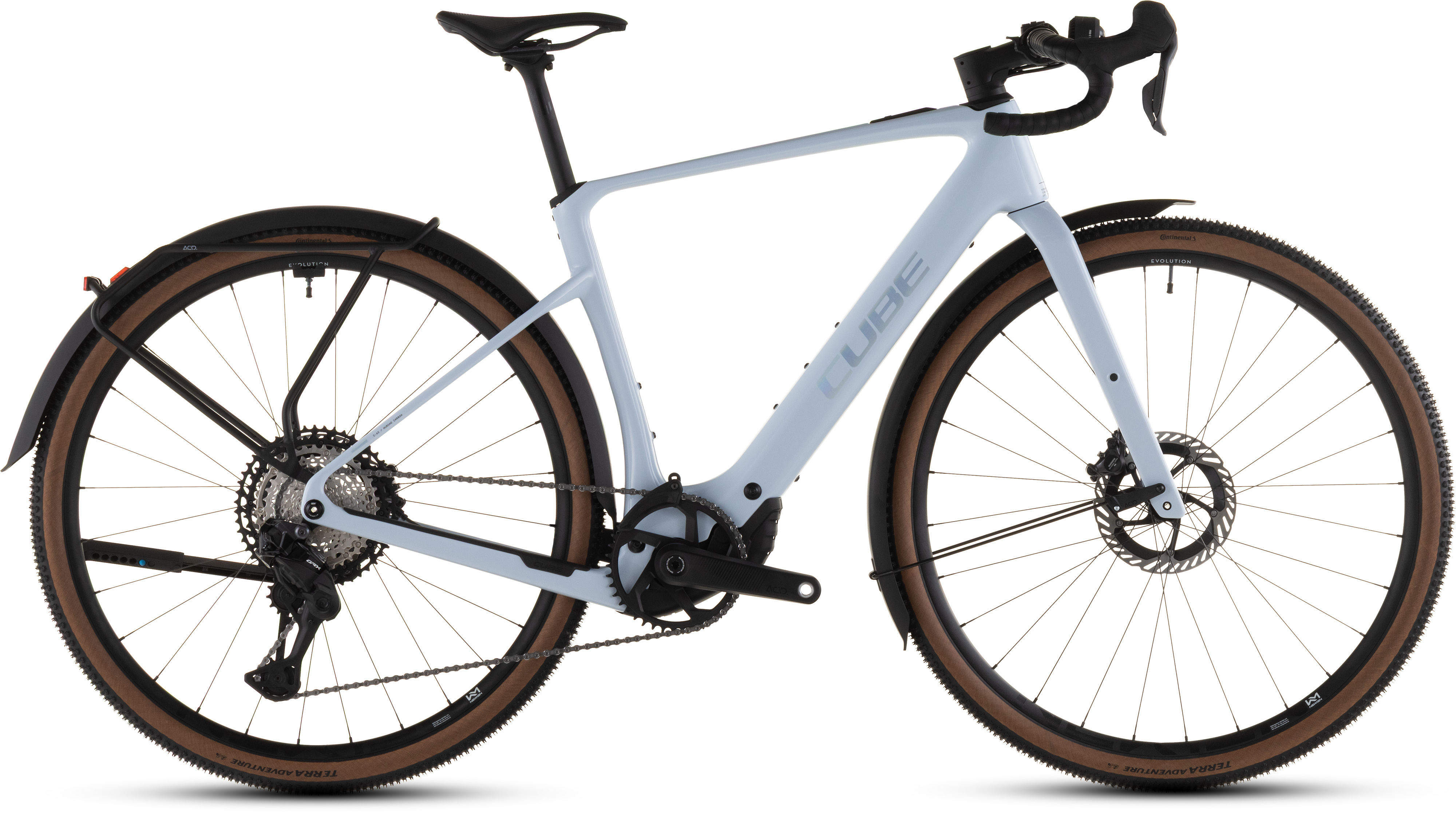 Biciclete electrice - BICICLETA ELECTRICA CUBE NUROAD HYBRID C:62 SLX 400X FE ICEBLUE PRISM 2026 XS