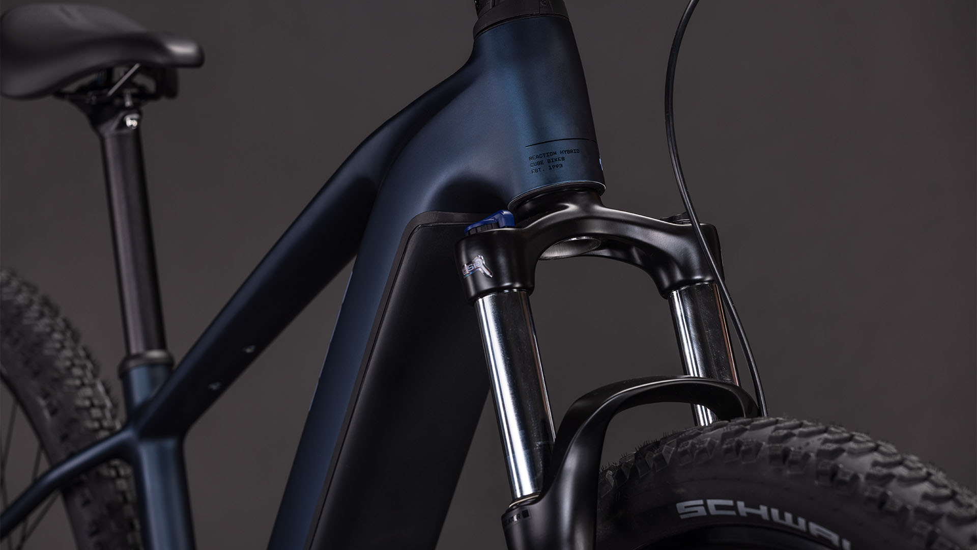 BICICLETA ELECTRICA CUBE REACTION HYBRID PERFORMANCE 600 INDIGOBLUE REFLEX 2026 cadru S (16") - roti 27.5 [2]