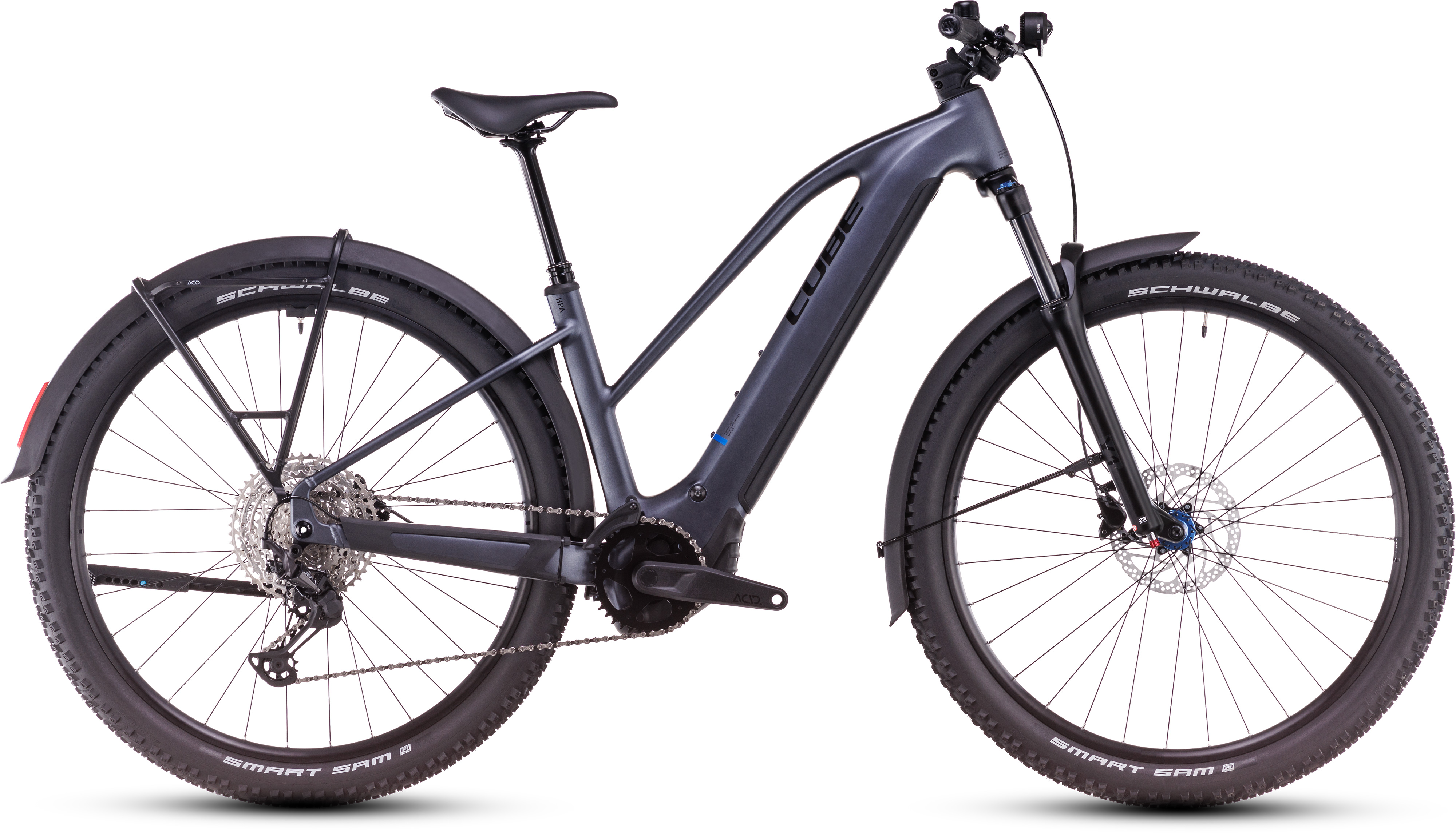 BICICLETA ELECTRICA CUBE REACTION HYBRID PRO 600 TRAPEZE ALLROAD METALLICGREY BLACK 2025 cadru M (17") - roti 29 [0]