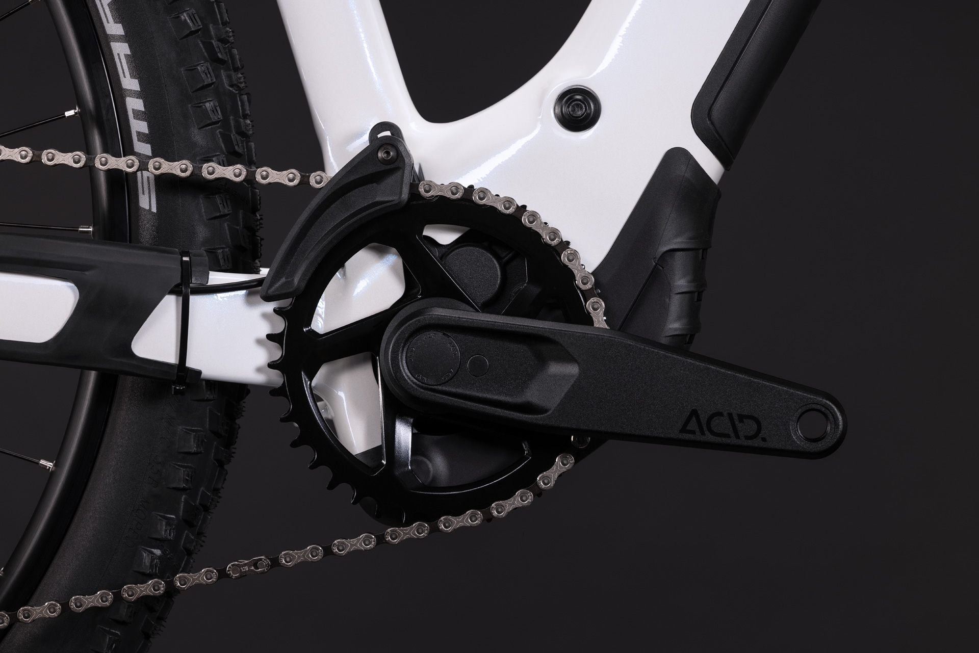 BICICLETA ELECTRICA CUBE REACTION HYBRID RACE 800 TRAPEZE SNOW BLACK 2027 cadru S (16") - roti 27.5 [4]