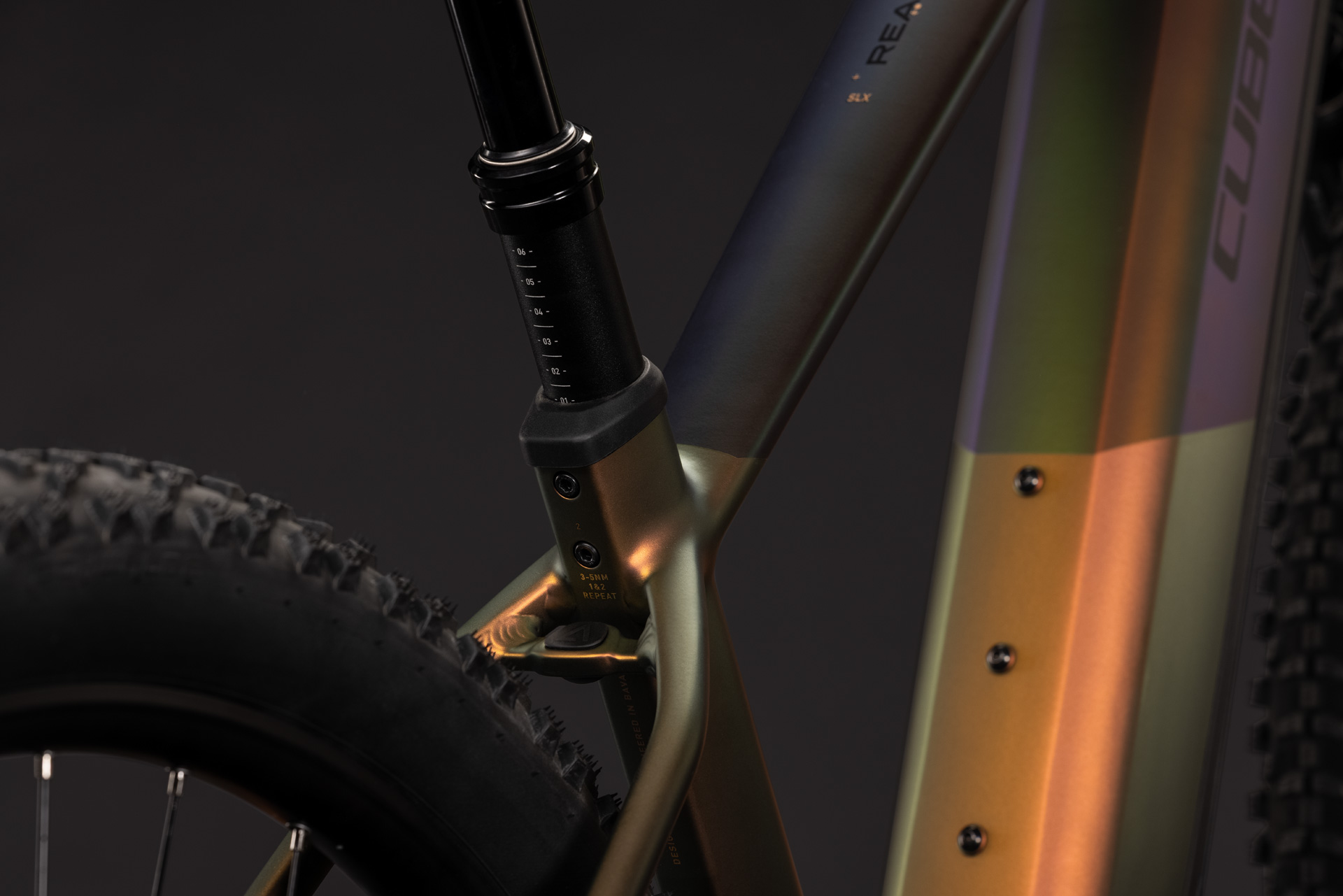 BICICLETA ELECTRICA CUBE REACTION HYBRID SLX 800 AUTUMN BLACK 2027 cadru M (18") - roti 29 [3]