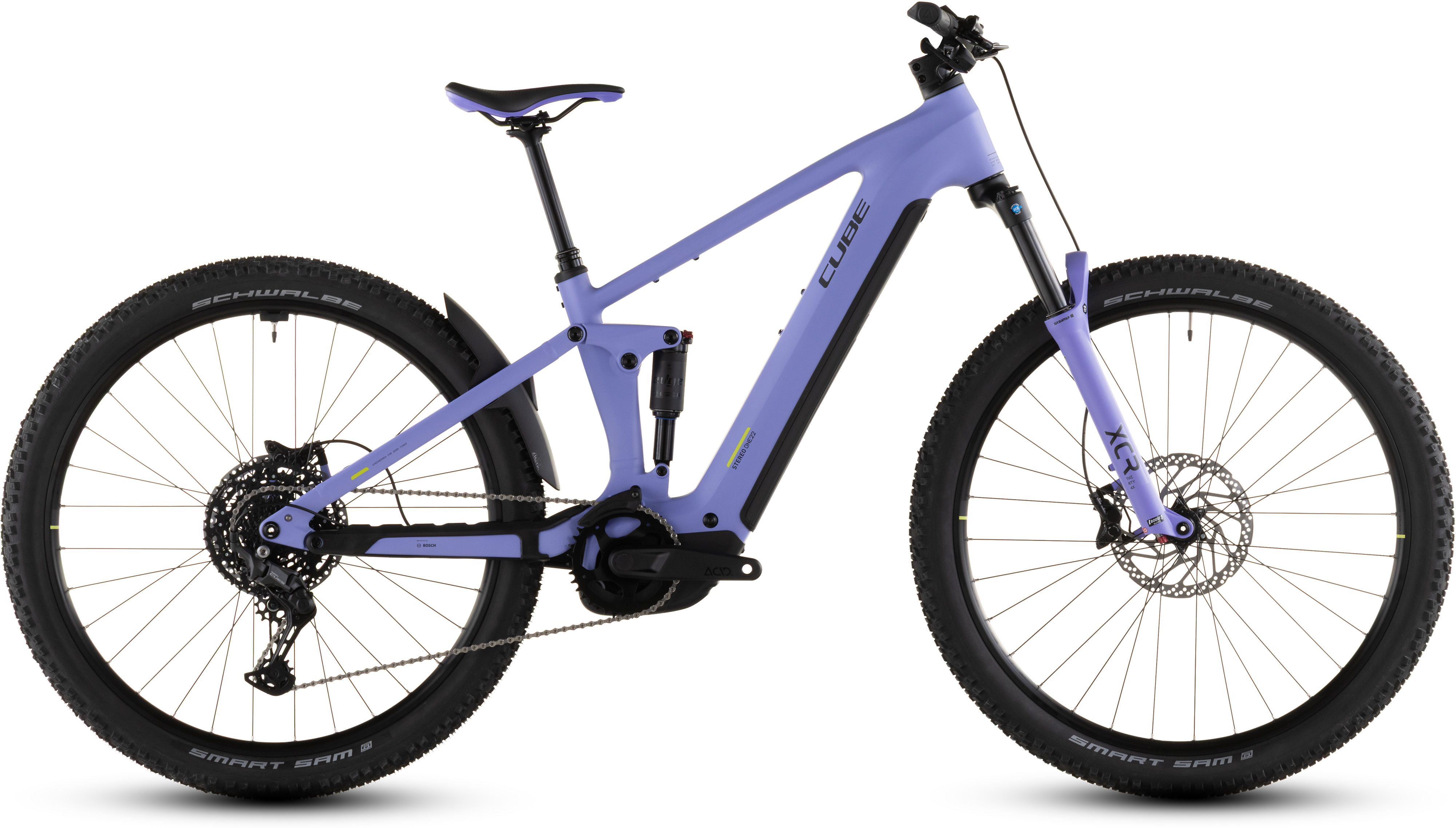 Biciclete electrice - BICICLETA ELECTRICA CUBE STEREO HYBRID ONE22 PRO 600 LUCIDLILAC LIME 2026 cadru M (18") - roti 29