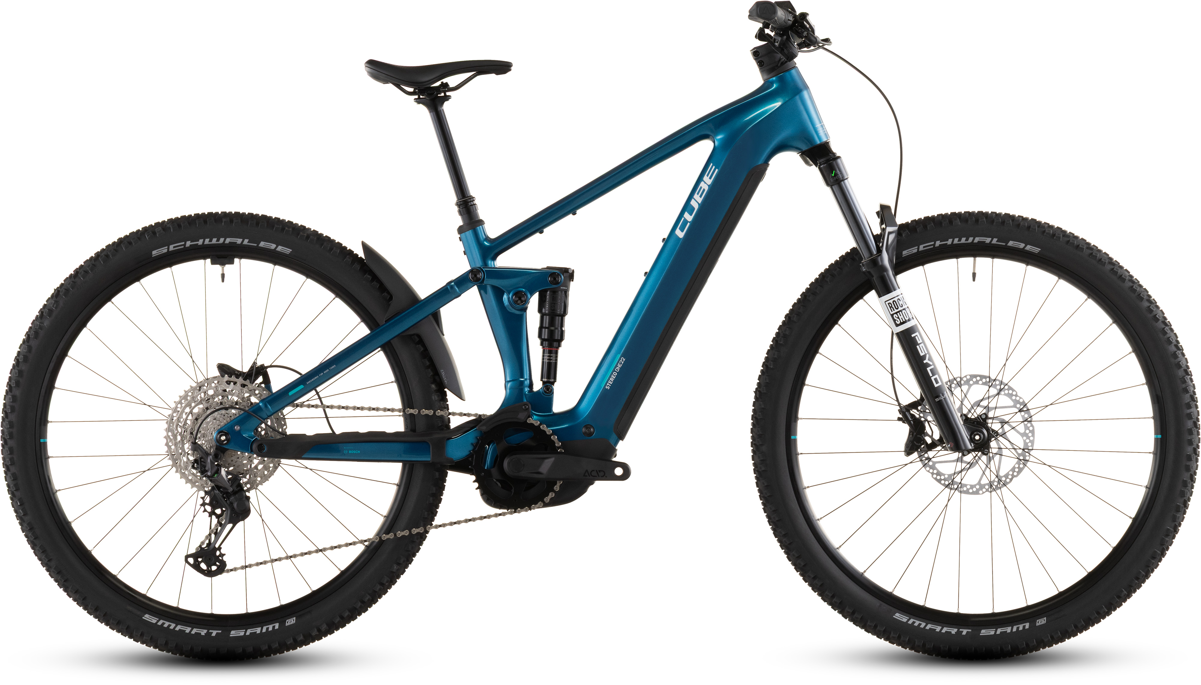 Biciclete electrice - BICICLETA ELECTRICA CUBE STEREO HYBRID ONE22 RACE 800 ELECTRICBLUE WHITE 2026 cadru M (18") - roti 29