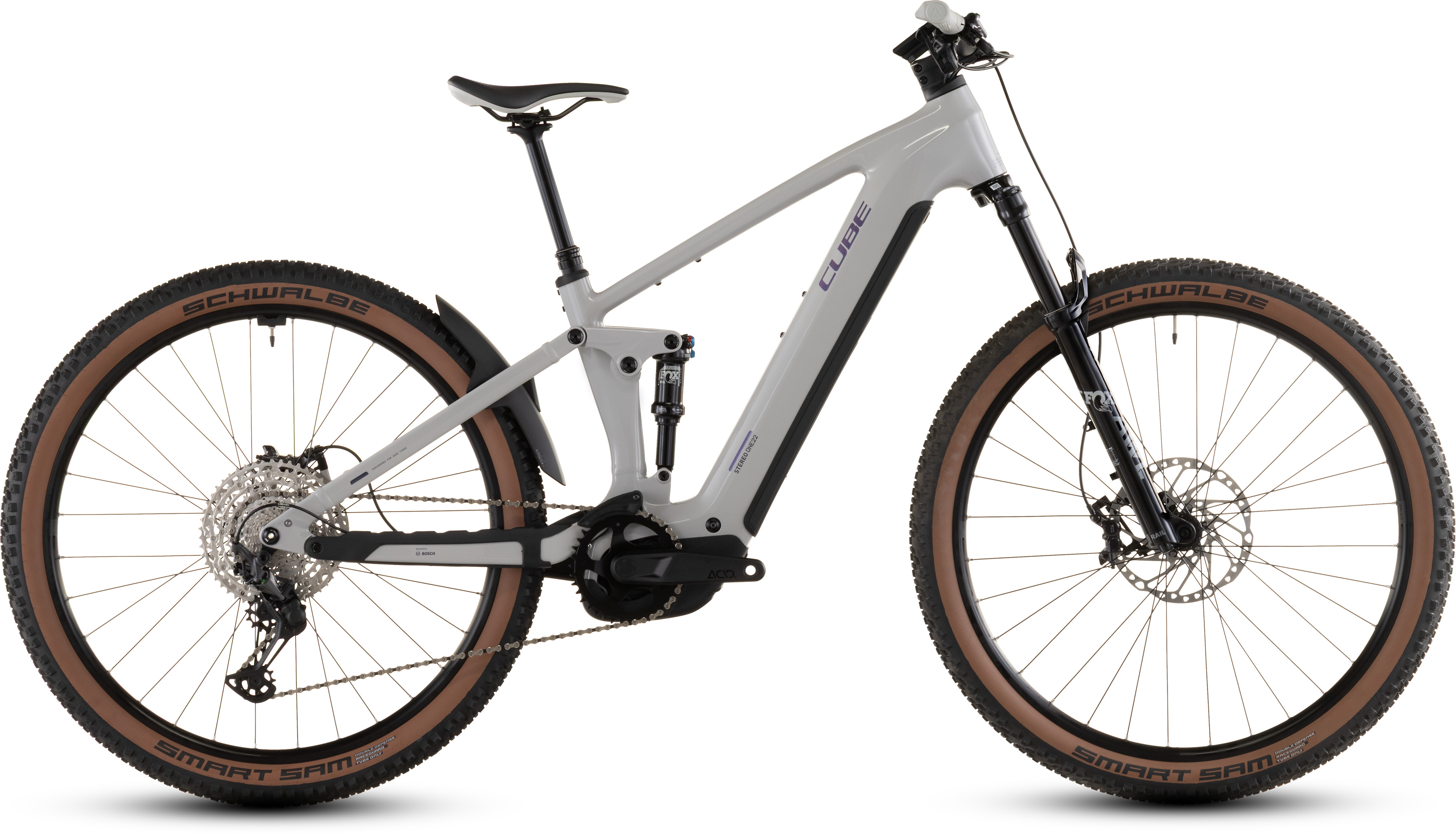 Biciclete electrice - BICICLETA ELECTRICA CUBE STEREO HYBRID ONE22 SLX 800 GREIGE SWITCH 2026 cadru S (16") - roti 27.5
