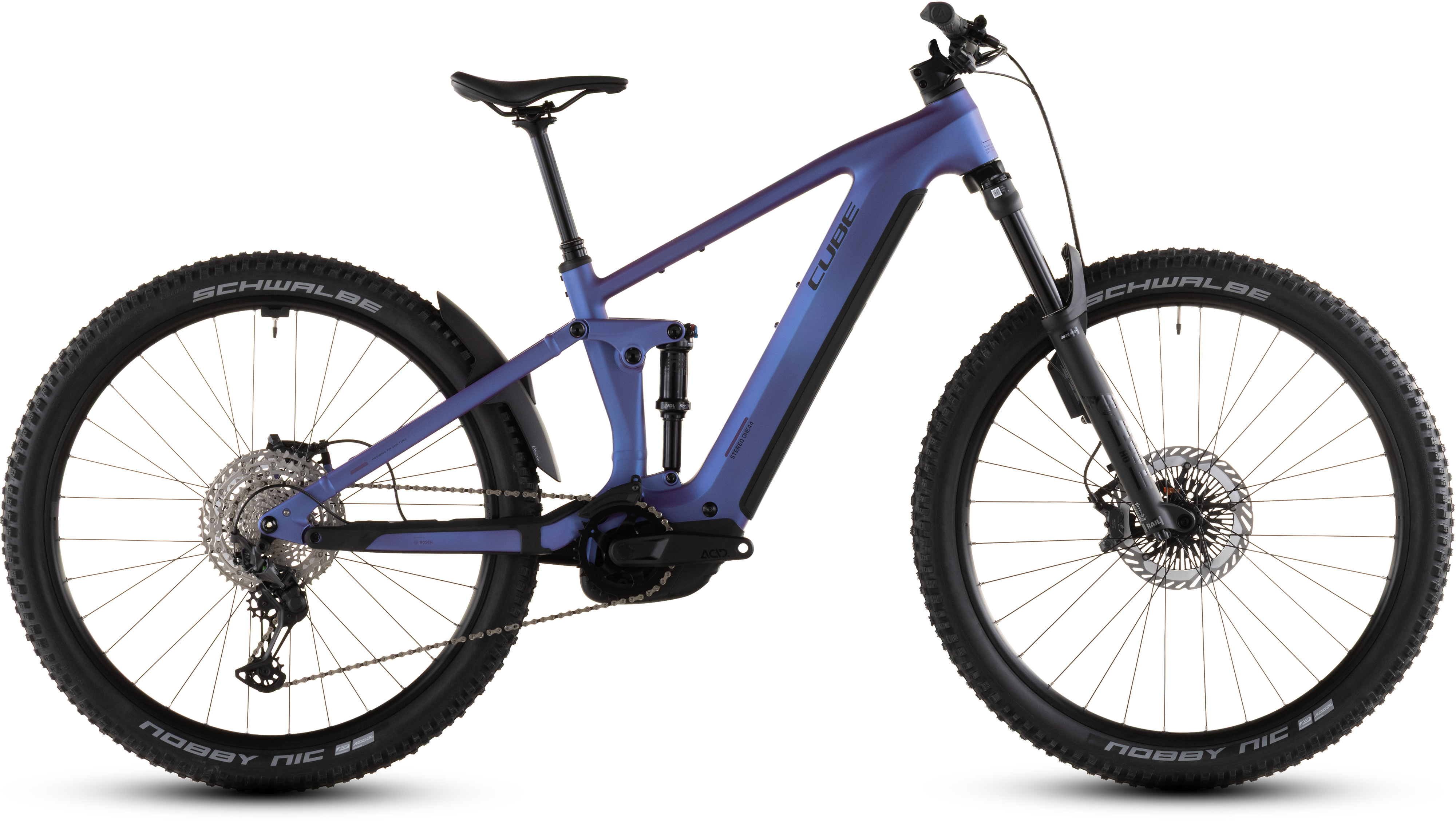 Biciclete electrice - BICICLETA ELECTRICA CUBE STEREO HYBRID ONE44 EXC 800 BLUEIRIS BLACK 2026 cadru M (18") - roti 29