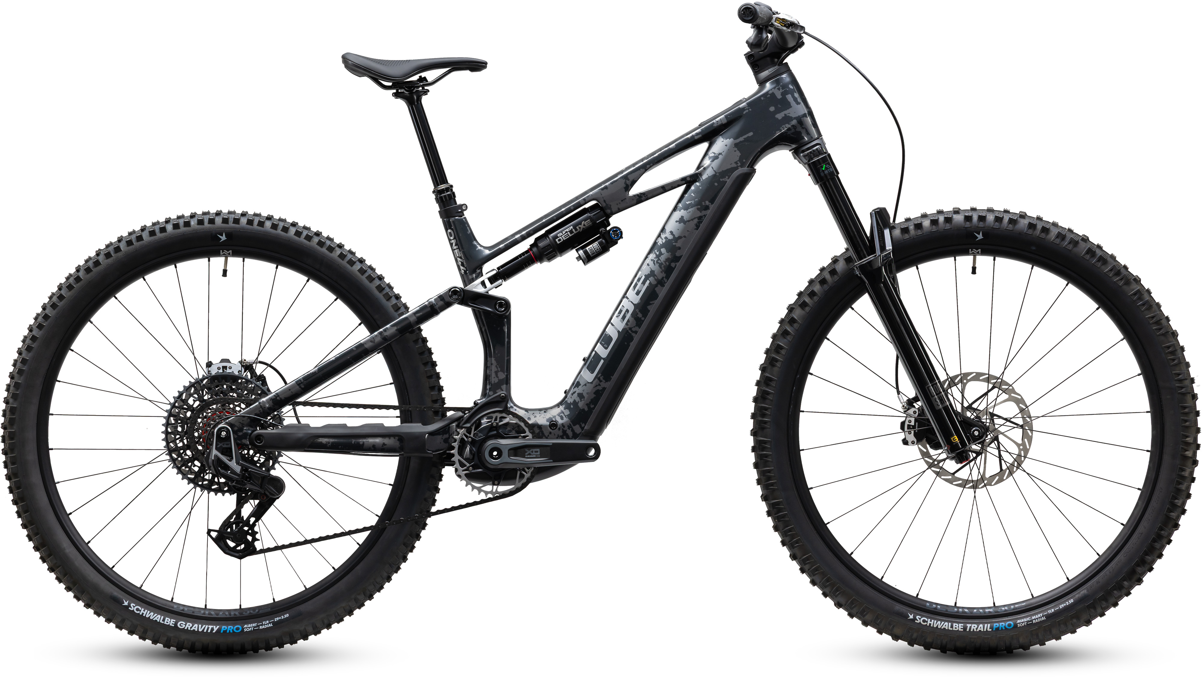 Ciclism - BICICLETA ELECTRICA CUBE STEREO HYBRID ONE44 HPC SUPER TM 800 GRAPHITEGLITCH GREY 2027 cadru XL (22") - roti 29