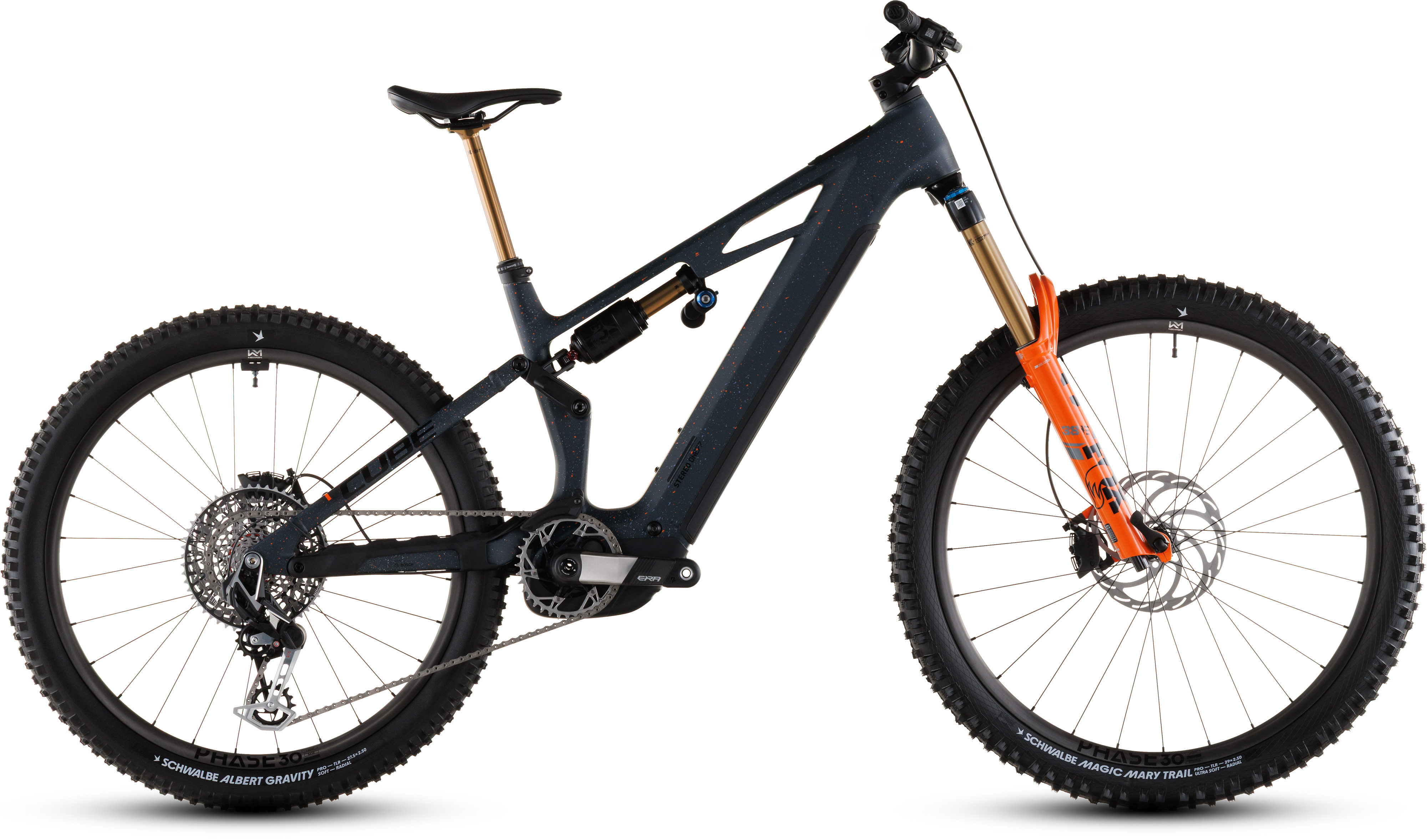 Biciclete electrice - BICICLETA ELECTRICA CUBE STEREO HYBRID ONE77 HPC SLT 800 GALAXY ORANGE 2026 XL