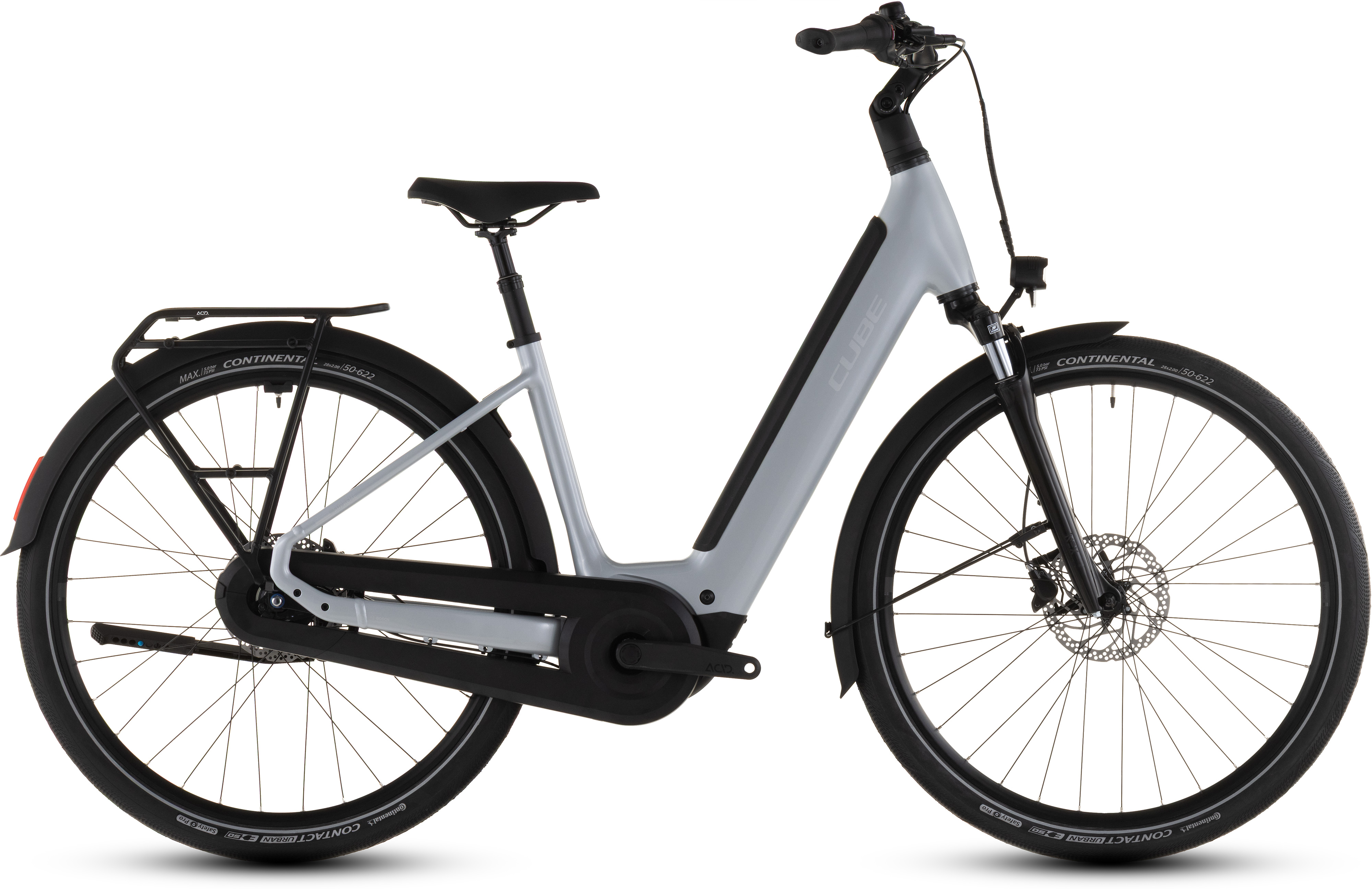 Biciclete electrice - BICICLETA ELECTRICA CUBE SUPREME HYBRID COMFORT ONE 600 EASY ENTRY FOGGREY REFLEX 2026 50 cm