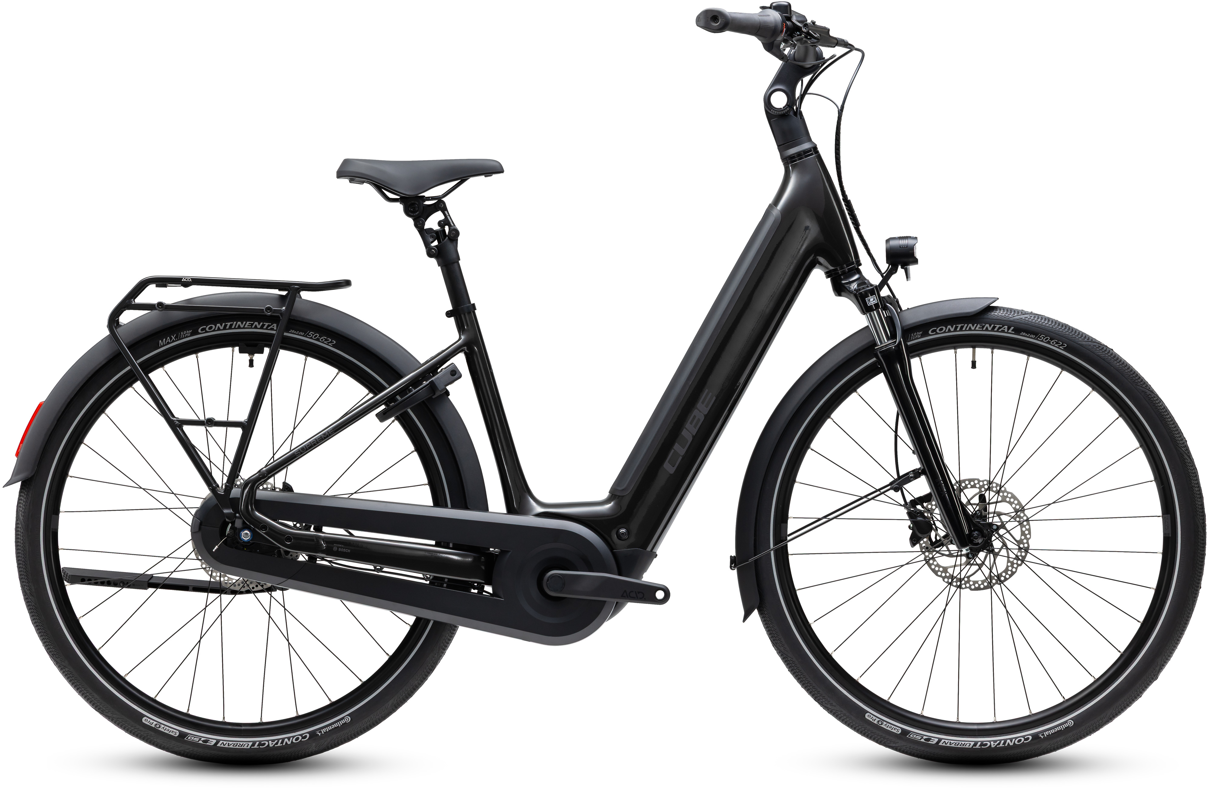 Ciclism - BICICLETA ELECTRICA CUBE SUPREME HYBRID COMFORT ONE 600 EASY ENTRY GUNMETAL REFLEX 2027 cadru 50cm - roti 28