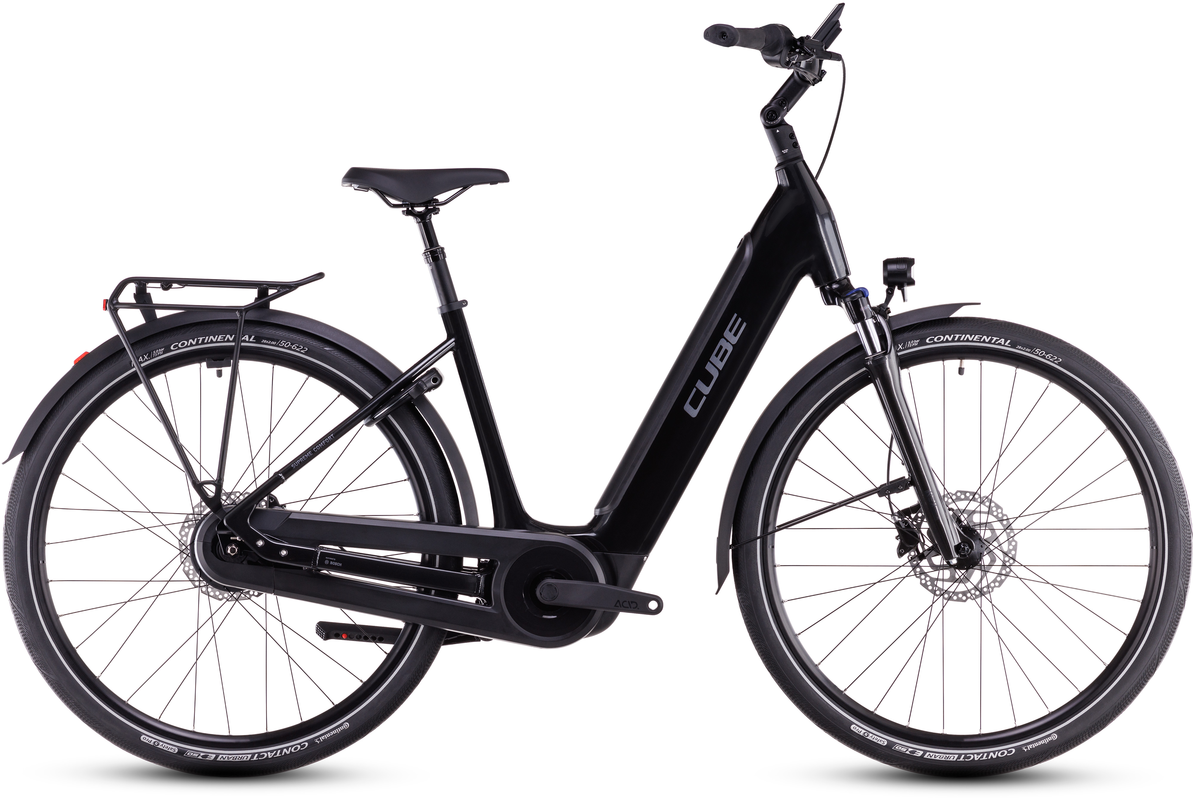 Ciclism - BICICLETA ELECTRICA CUBE SUPREME HYBRID COMFORT PRO 500 EASY ENTRY GREY LUNAR 2025 cadru 58cm - roti 28"