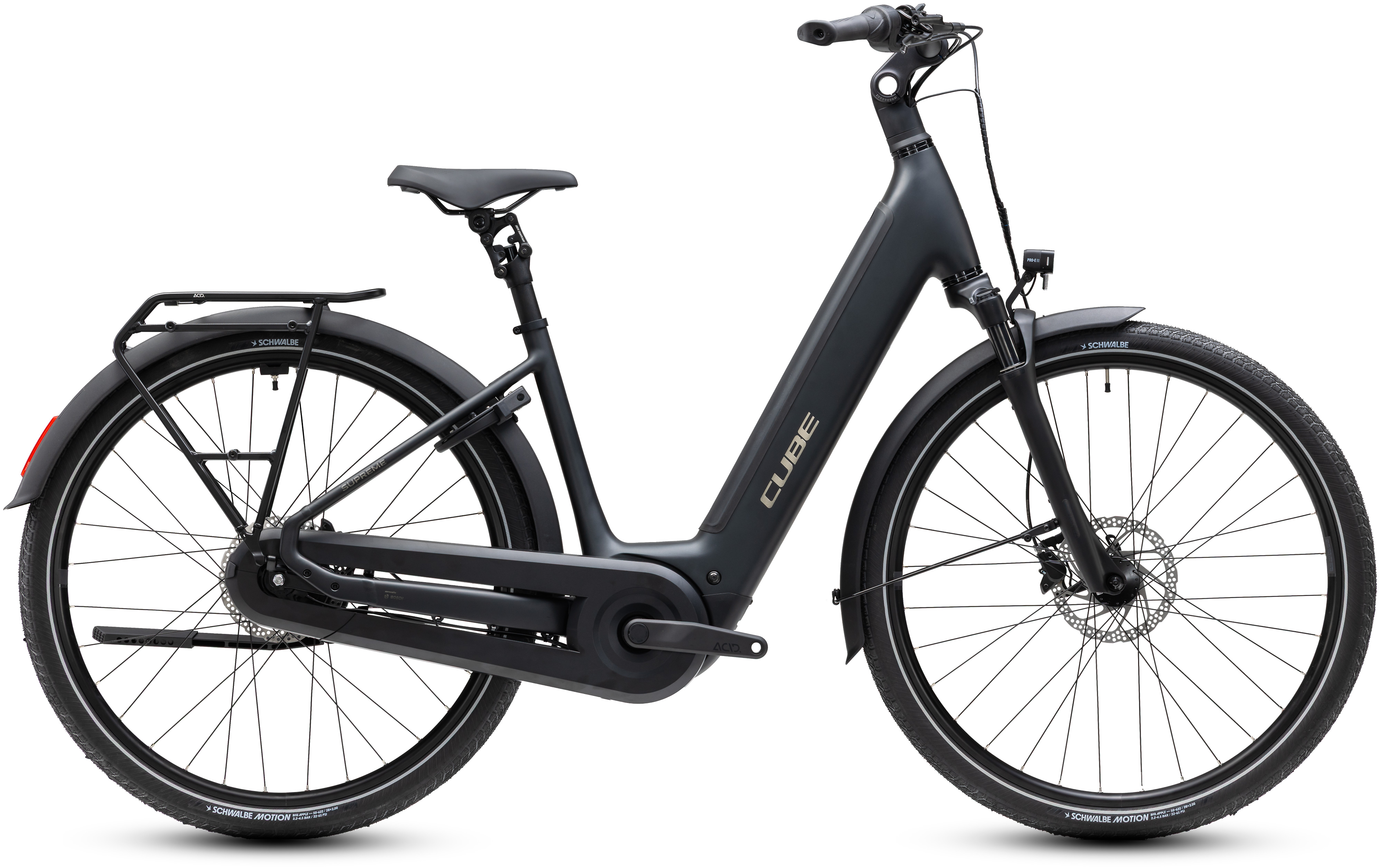 Ciclism - BICICLETA ELECTRICA CUBE SUPREME HYBRID COMFORT PRO 600 EASY ENTRY GREY CHROME 2027 cadru 46cm - roti 28