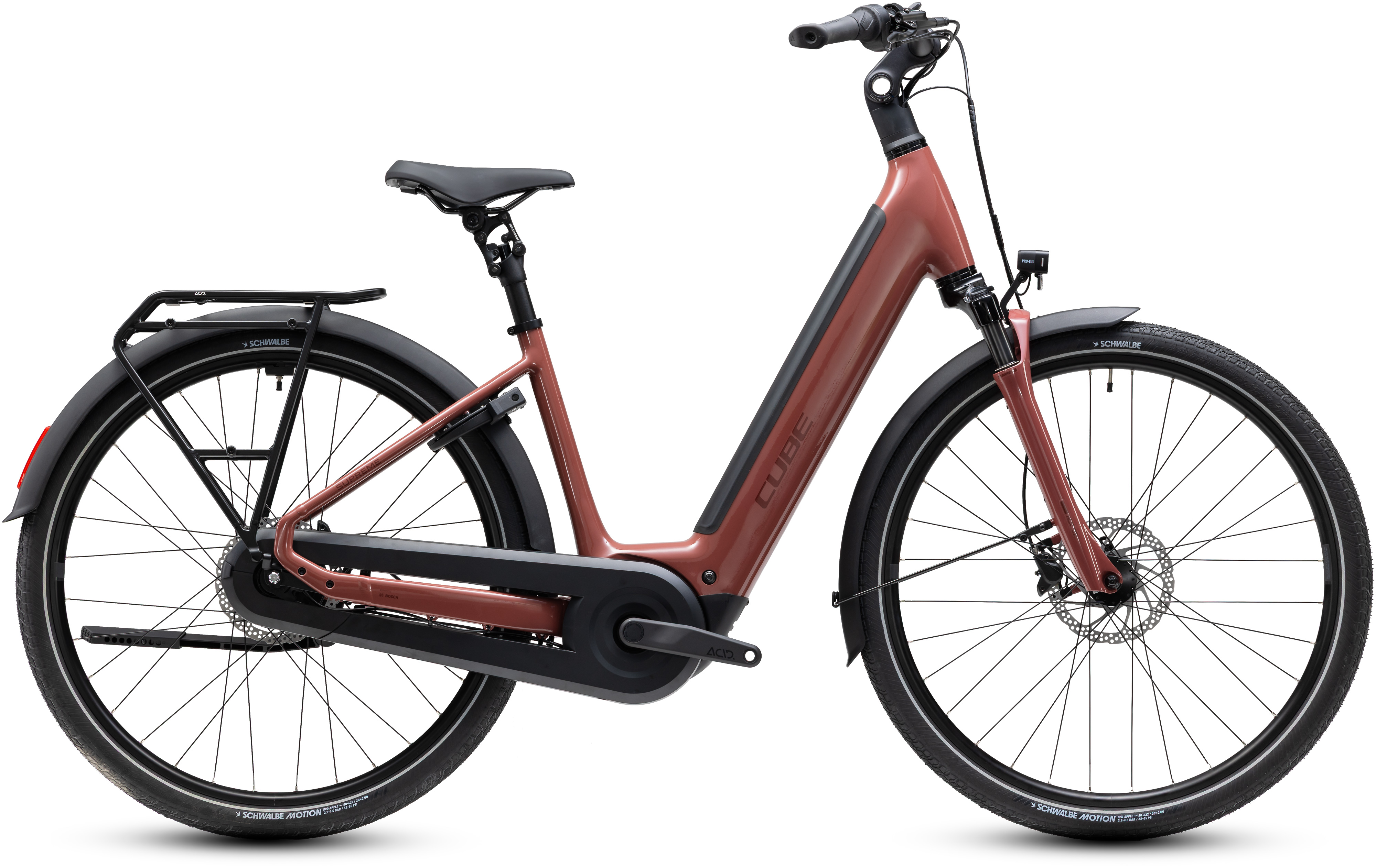 Ciclism - BICICLETA ELECTRICA CUBE SUPREME HYBRID COMFORT PRO 600 EASY ENTRY BURGUNDY CLARET 2027 cadru 50cm - roti 28