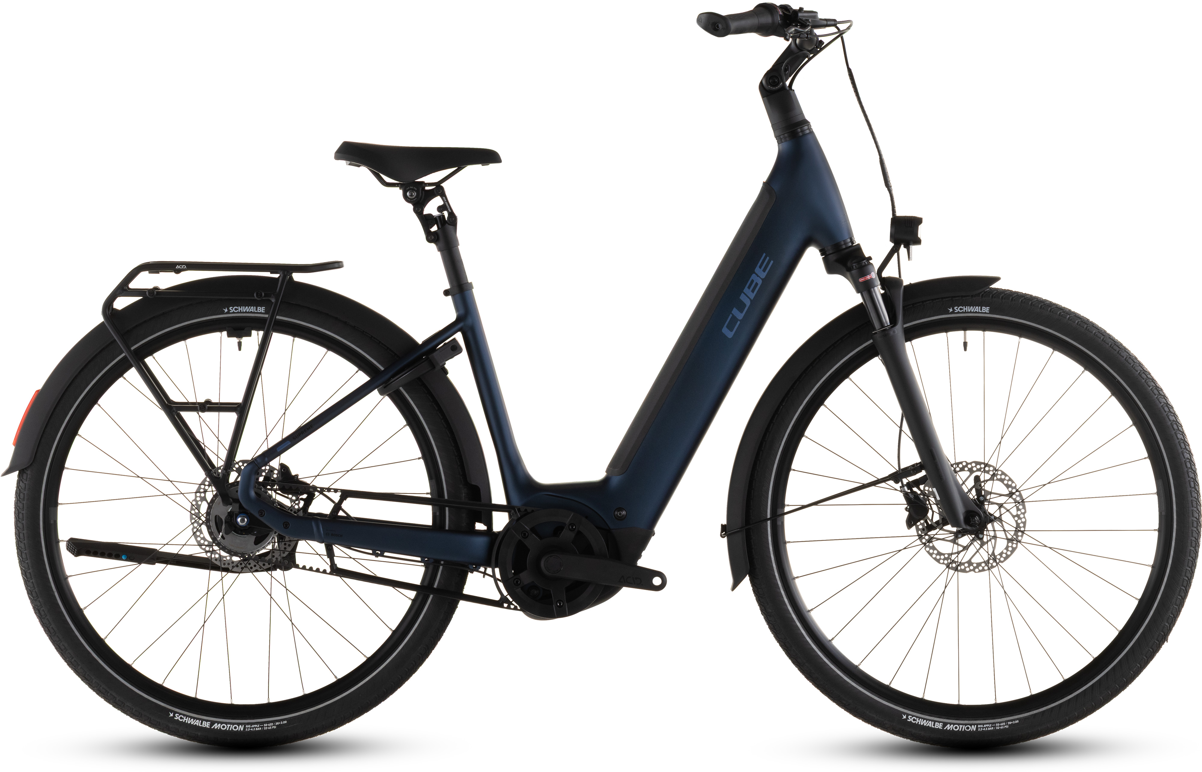Biciclete electrice - BICICLETA ELECTRICA CUBE SUPREME HYBRID DELUXE ONE 600 EASY ENTRY INDIGOBLUE SWITCH 2026 54 cm