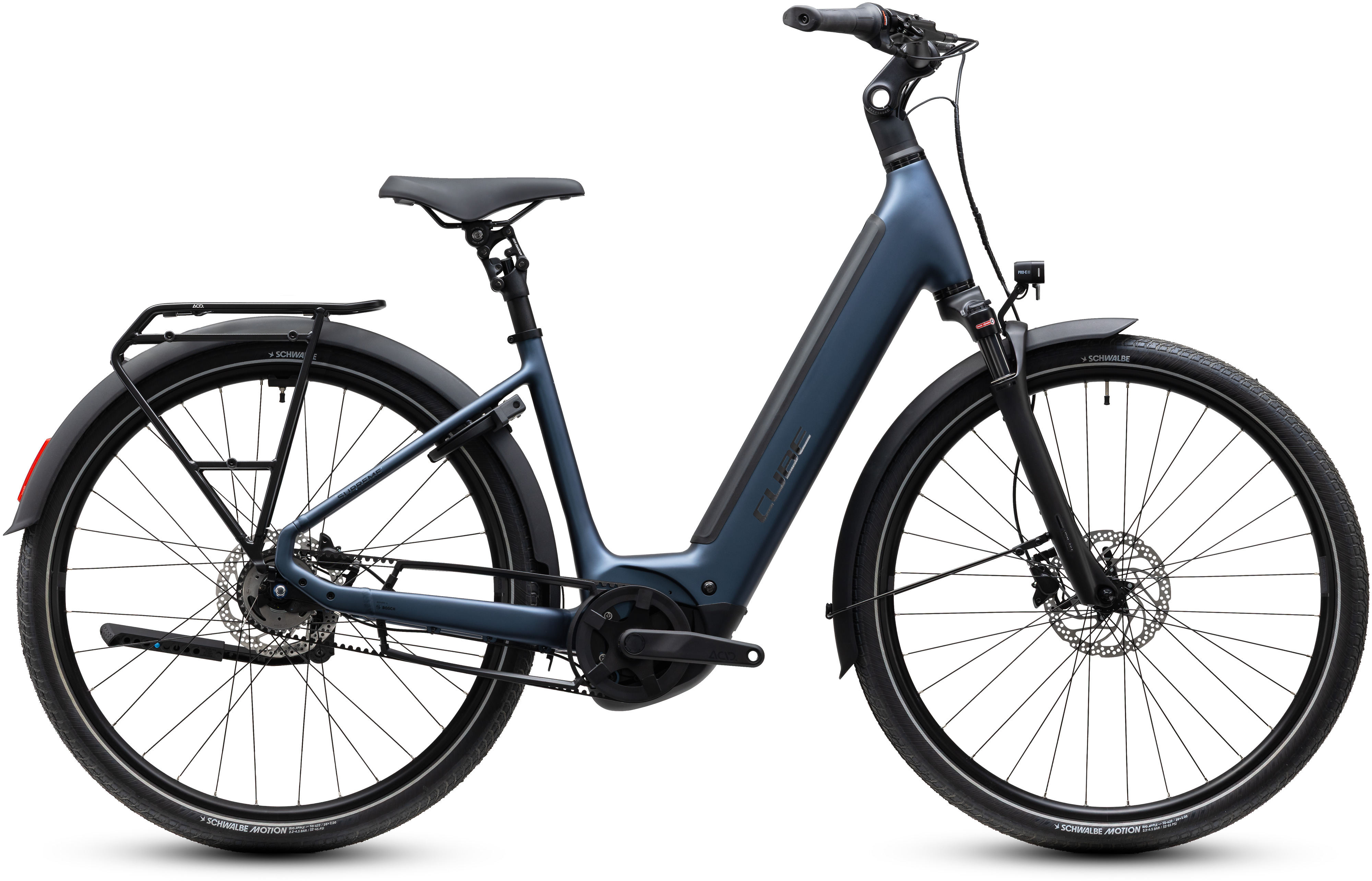 Ciclism - BICICLETA ELECTRICA CUBE SUPREME HYBRID DELUXE ONE 600 EASY ENTRY NAVYBLACK BLACK 2027 cadru 58cm - roti 28