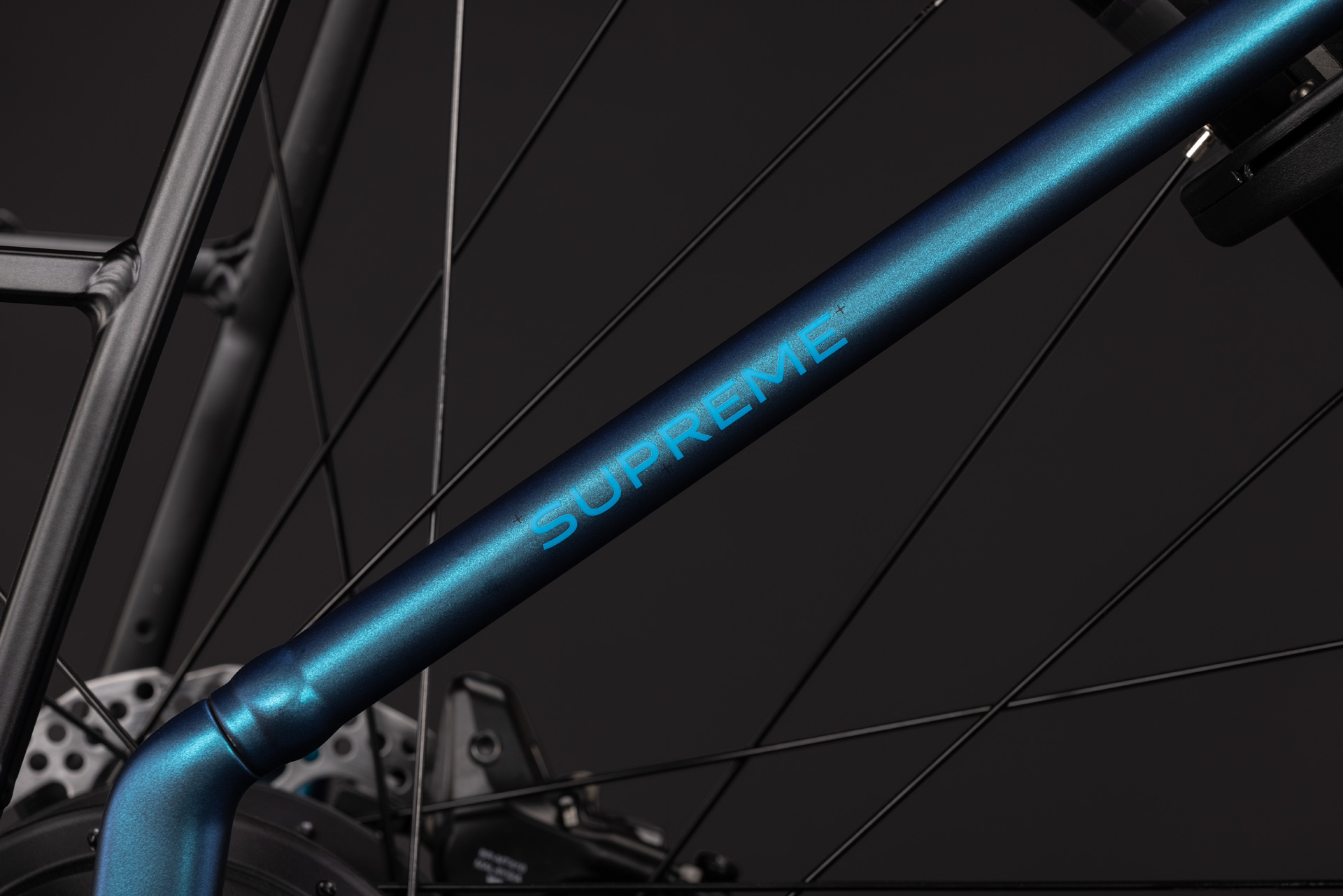BICICLETA ELECTRICA CUBE SUPREME HYBRID DELUXE PRO 600 EASY ENTRY NEBULA BLUE 2027 cadru 42cm - roti 26 [4]