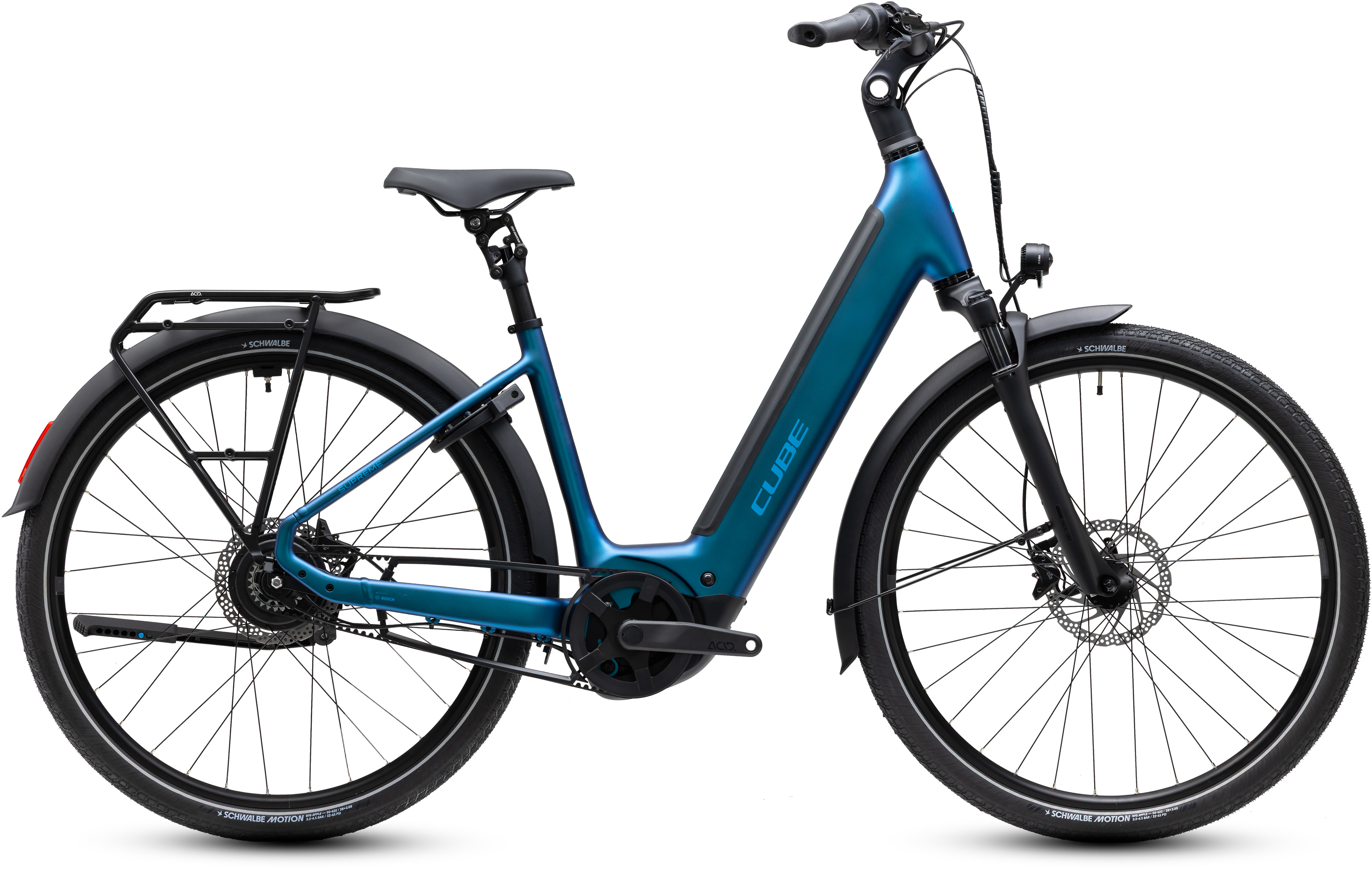 Ciclism - BICICLETA ELECTRICA CUBE SUPREME HYBRID DELUXE PRO 600 EASY ENTRY NEBULA BLUE 2027 cadru 54cm - roti 28