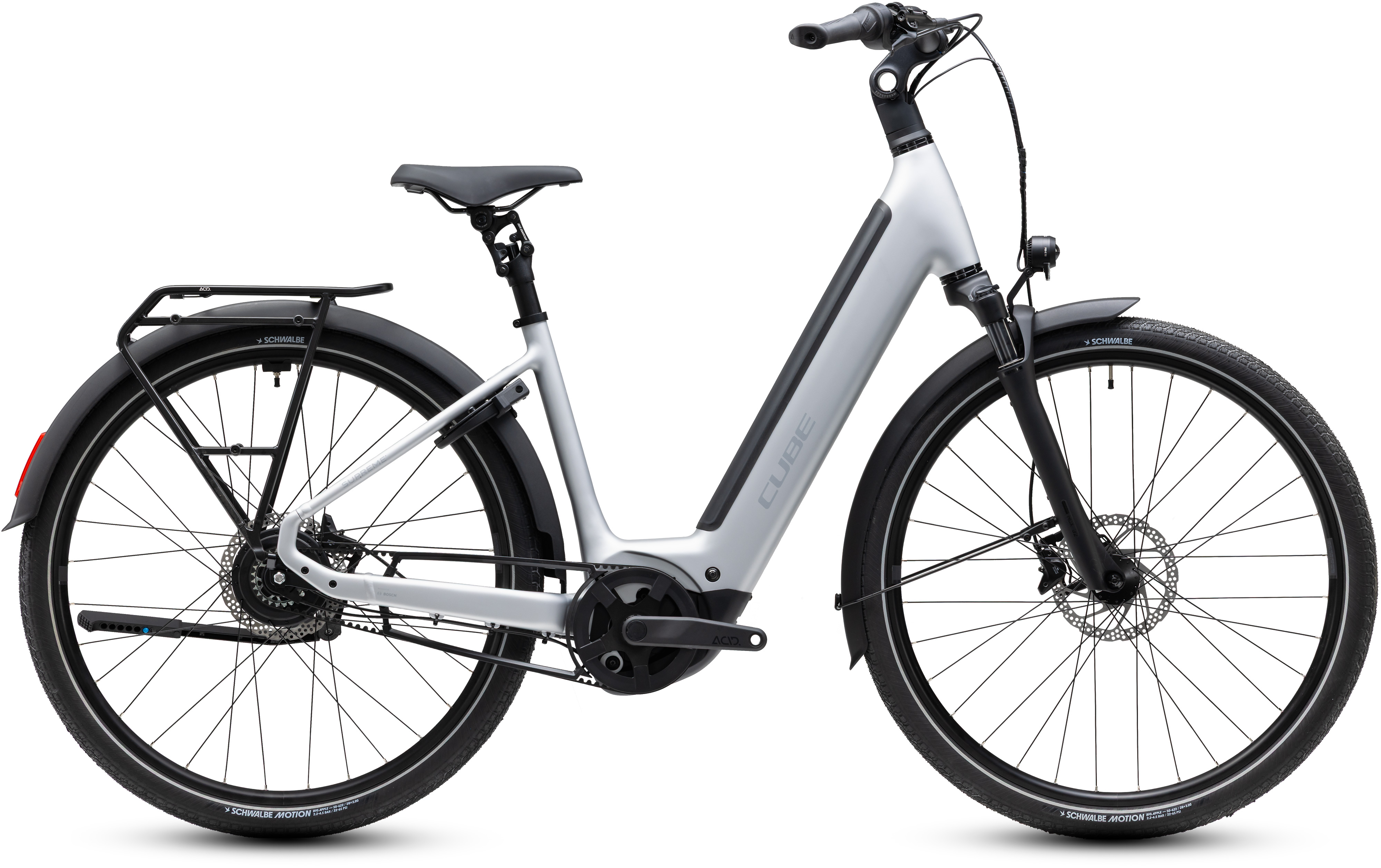 Ciclism - BICICLETA ELECTRICA CUBE SUPREME HYBRID DELUXE PRO 600 EASY ENTRY SILVERSTAR REFLEX 2027 cadru 58cm - roti 28
