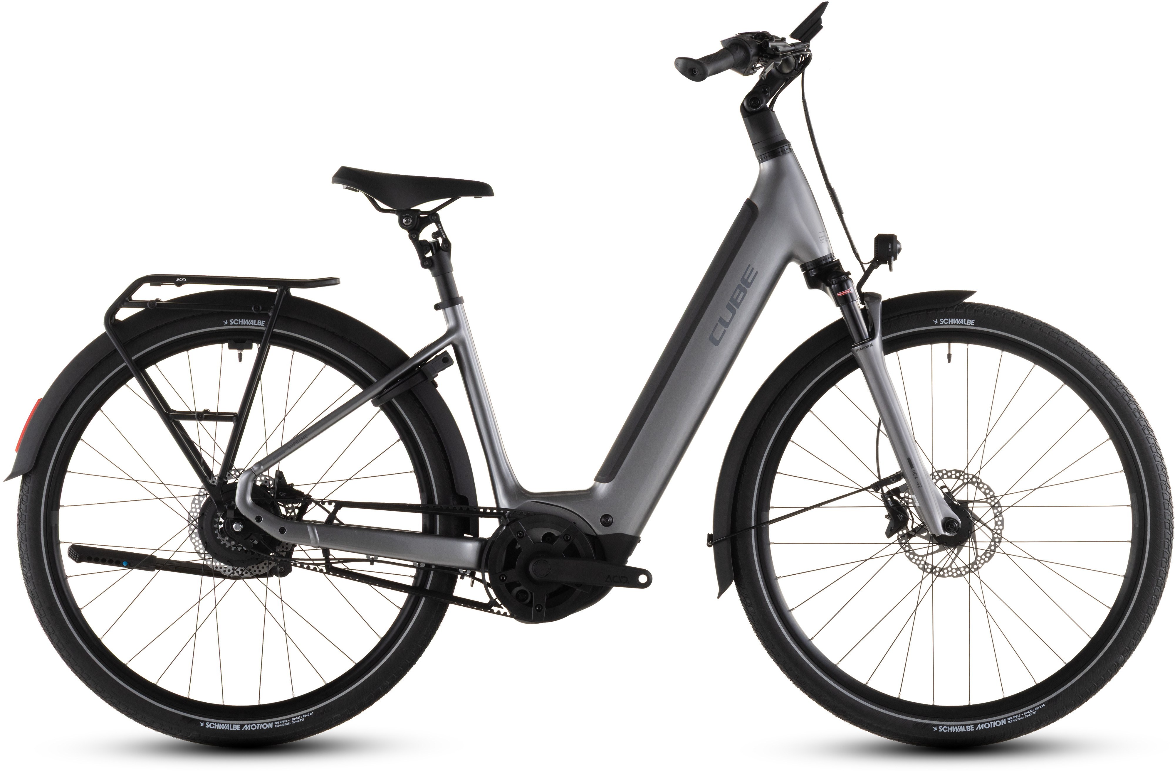 Biciclete electrice - BICICLETA ELECTRICA CUBE SUPREME HYBRID DELUXE PRO 600 EASY ENTRY QUICKSILVER GREY 2026 58 cm