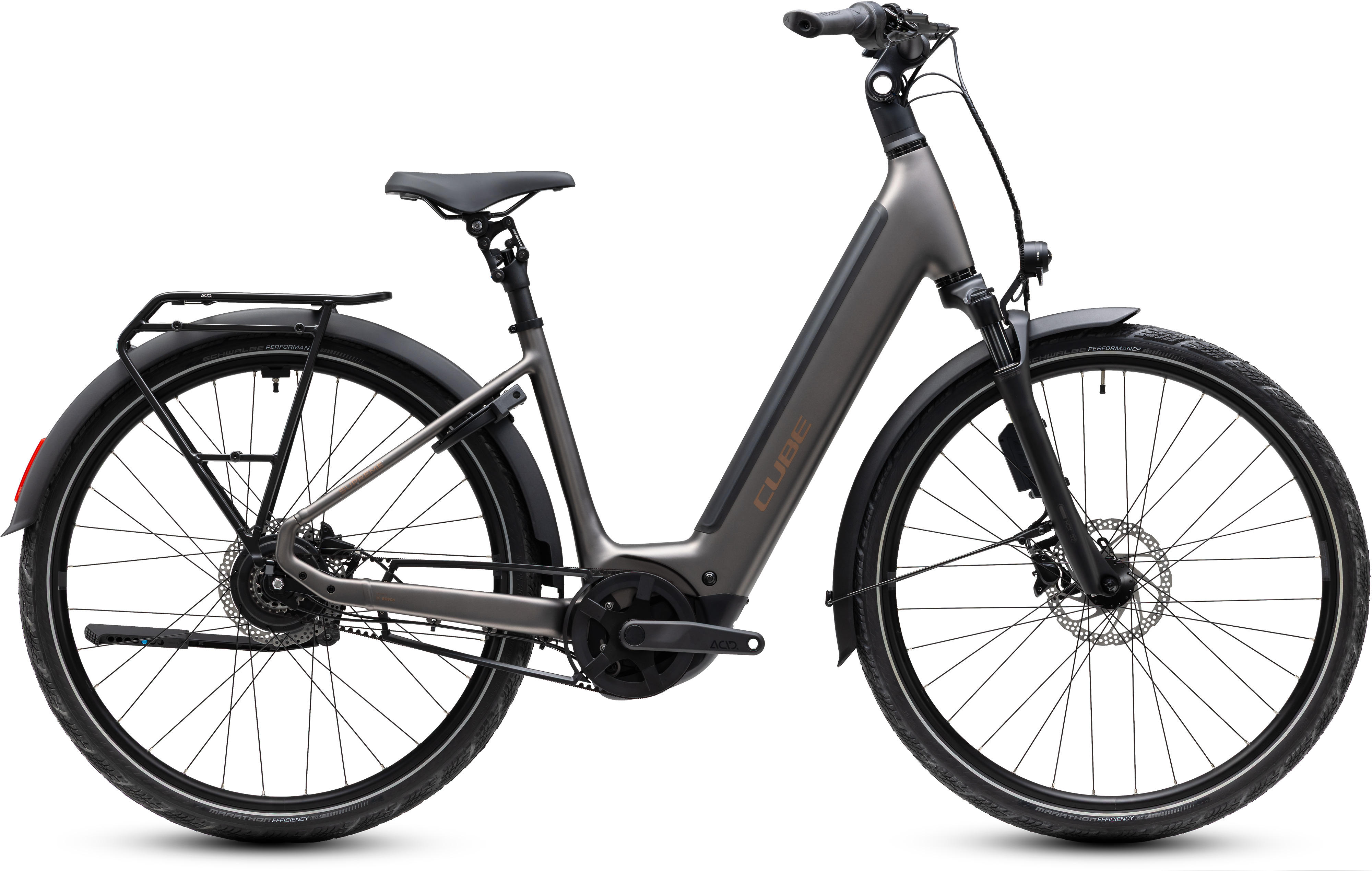 Ciclism - BICICLETA ELECTRICA CUBE SUPREME HYBRID DELUXE SLX 600 EASY ENTRY TEAK CHROME 2027 50 cm