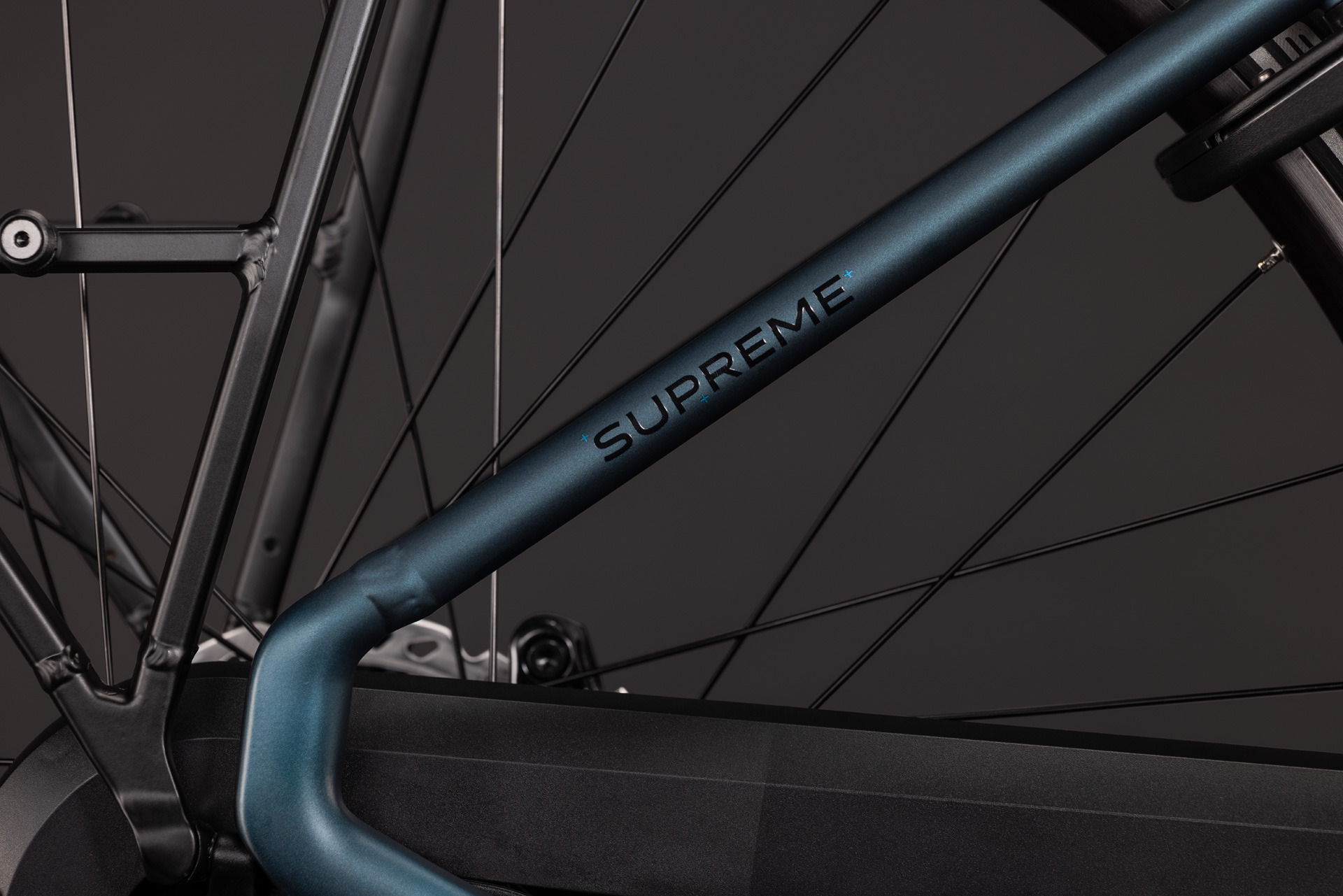 BICICLETA ELECTRICA CUBE SUPREME RT HYBRID COMFORT EX 600 EASY ENTRY ROYALGREEN BLACK 2027 cadru 54cm - roti 28 [3]