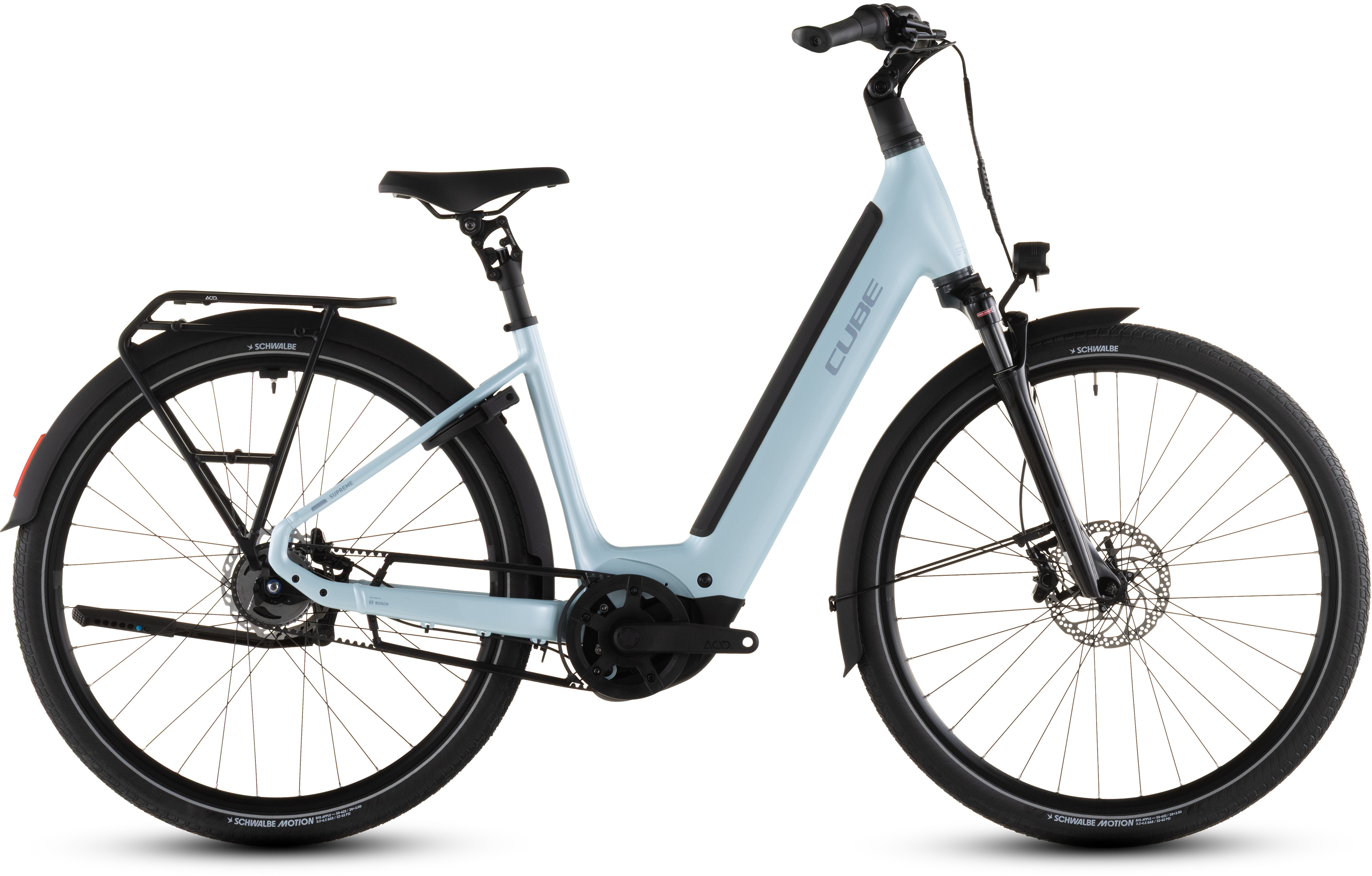Biciclete electrice - BICICLETA ELECTRICA CUBE SUPREME RT HYBRID DELUXE EX 600 EASY ENTRY AIRYGREEN PRISM 2026 50 cm
