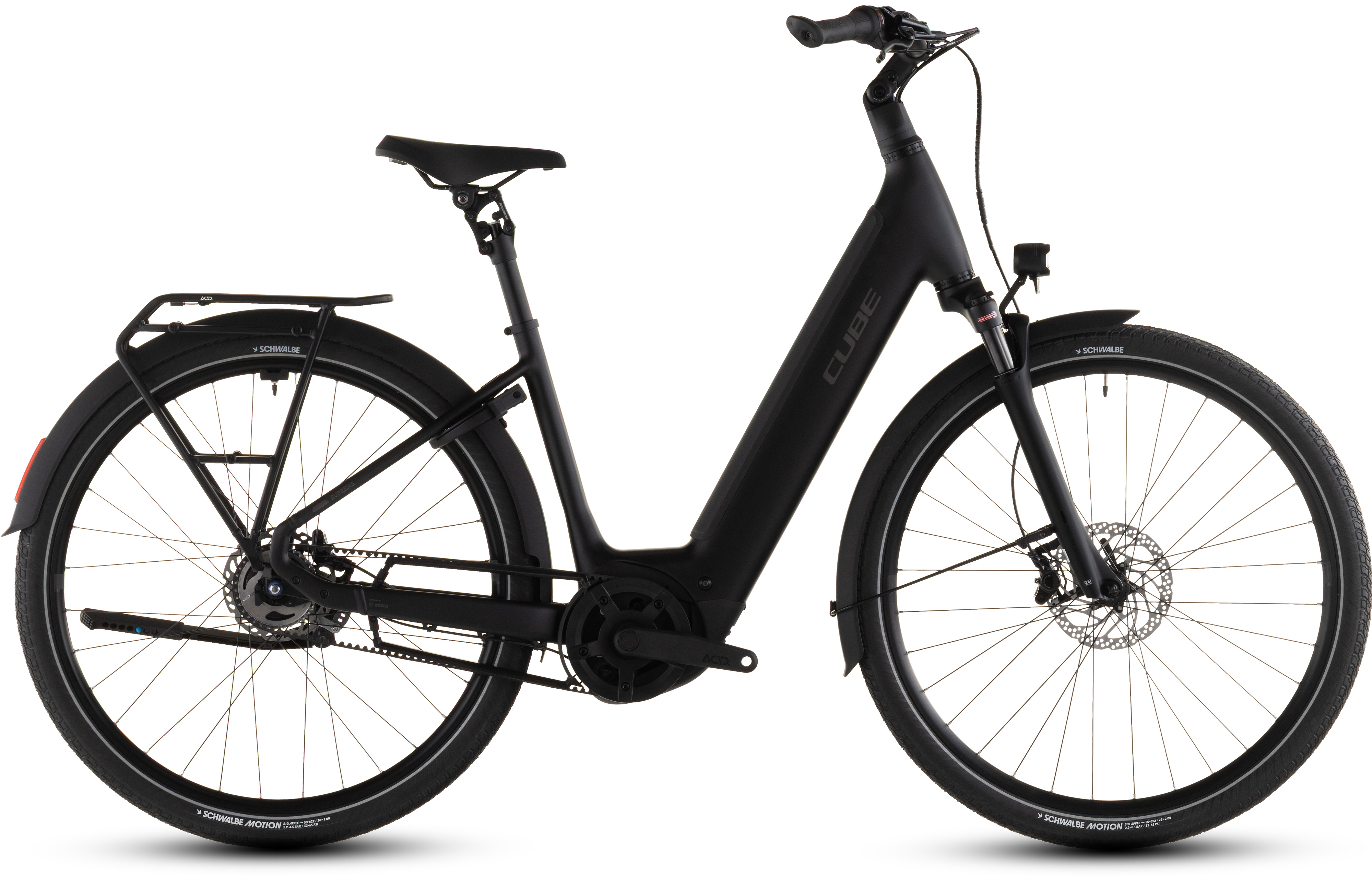 Biciclete electrice - BICICLETA ELECTRICA CUBE SUPREME RT HYBRID DELUXE EX 600 EASY ENTRY BLACK CHROME 2026 50 cm