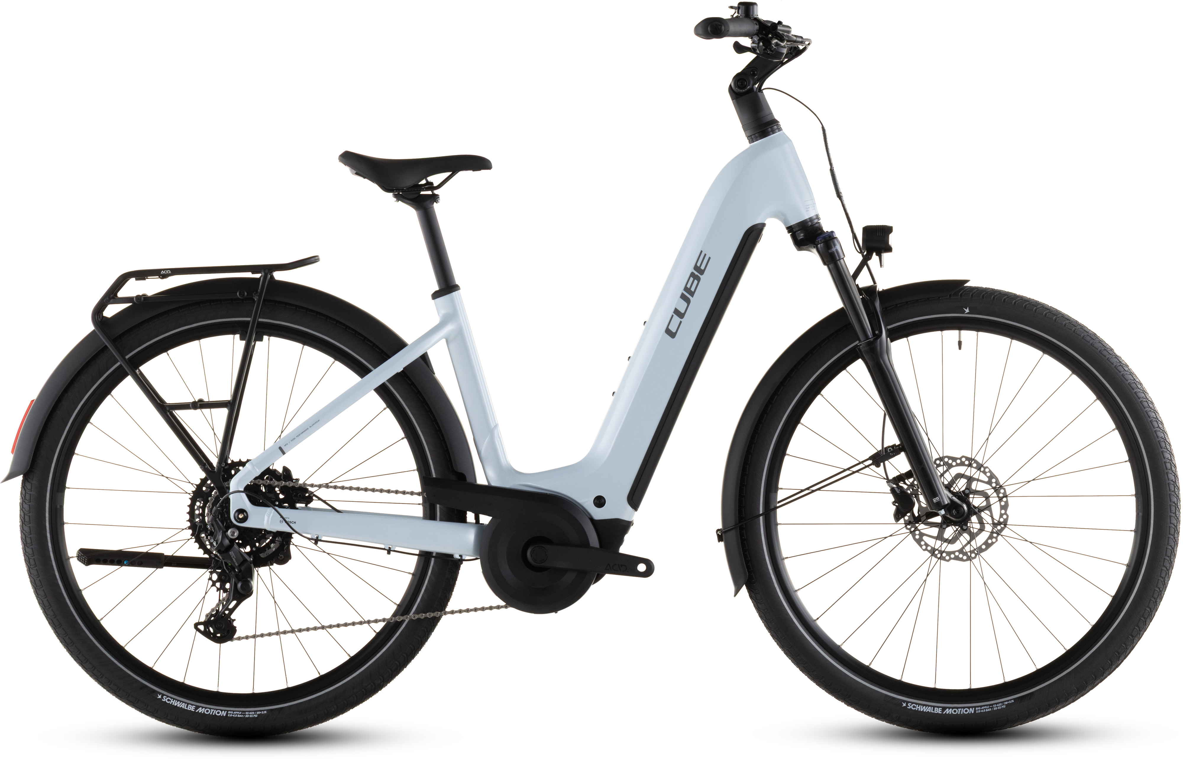 Biciclete electrice - BICICLETA ELECTRICA CUBE TOURING HYBRID ONE 600 EASY ENTRY GLACIER REFLEX 2026 62cm