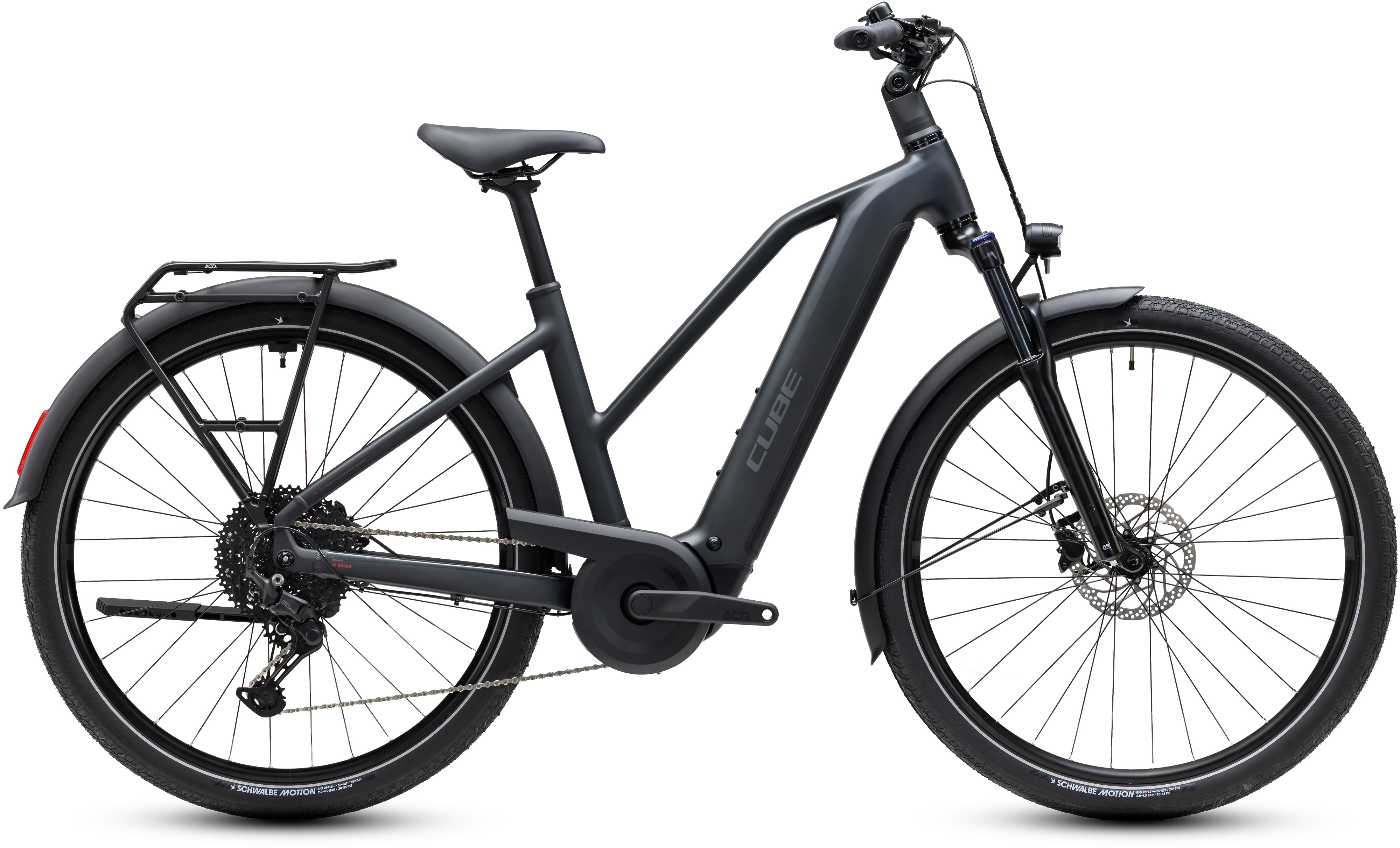 Ciclism - BICICLETA ELECTRICA CUBE TOURING HYBRID ONE 600 TRAPEZE  GREY COOLGREY 2027 58 cm