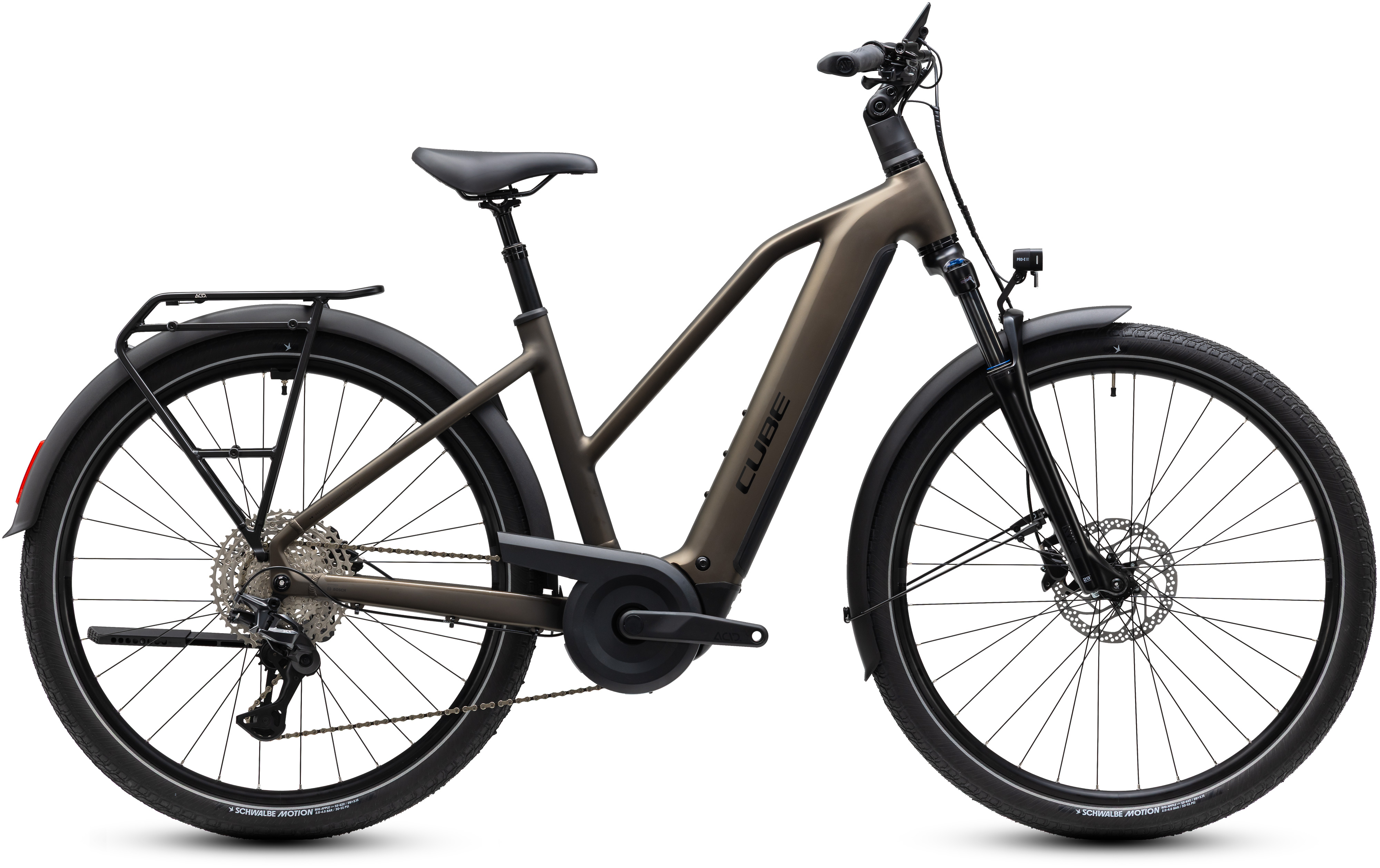 Ciclism - BICICLETA ELECTRICA CUBE TOURING HYBRID PRO 800 TRAPEZE METALLICUMBRA BLACK 2027 50 cm