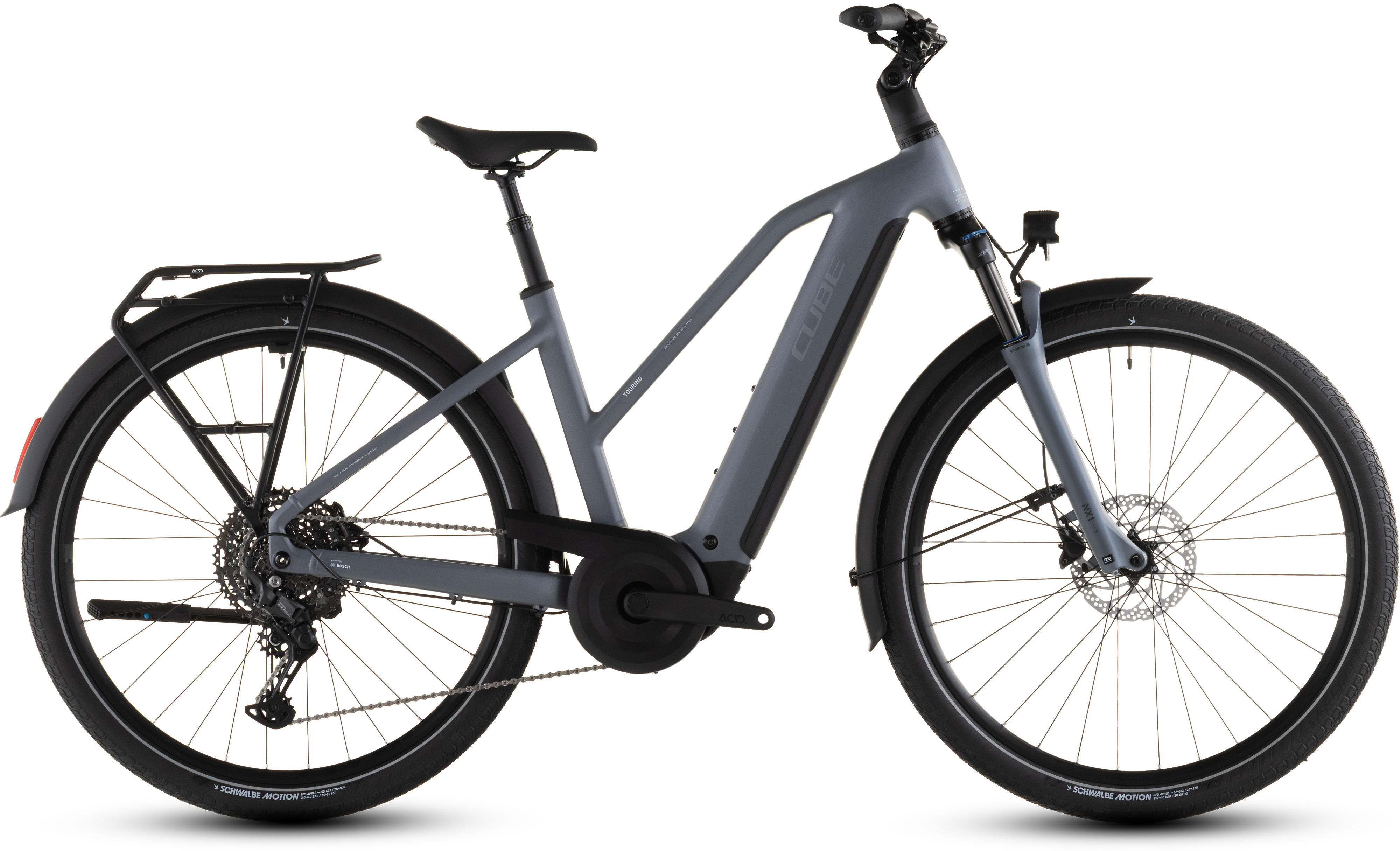 Biciclete electrice - BICICLETA ELECTRICA CUBE TOURING HYBRID PRO 800 TRAPEZE PEARLGREY GREY 2026 58cm