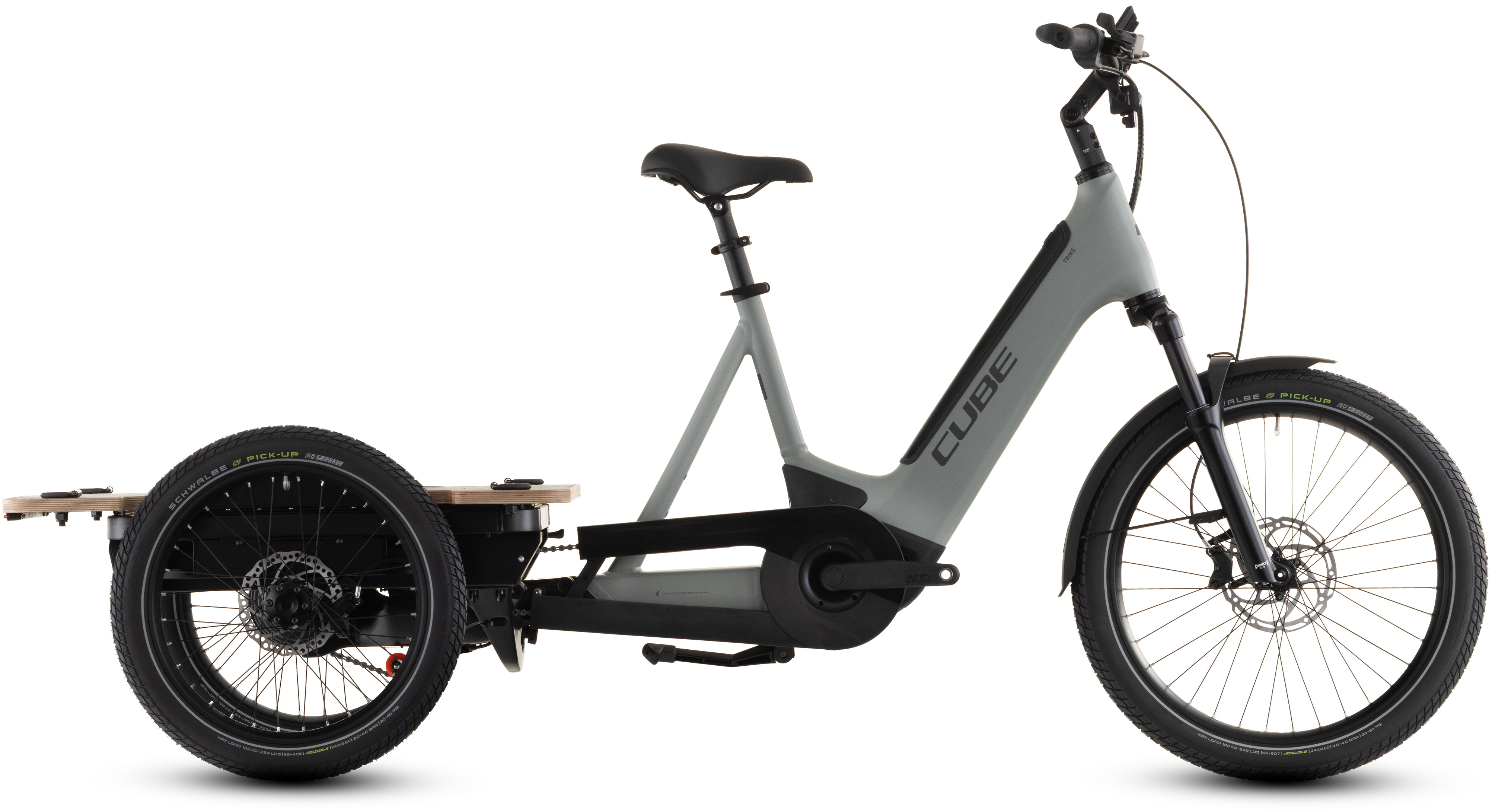 Biciclete - BICICLETA ELECTRICA CUBE TRIKE FLATBED HYBRID 750 SWAMPGREY REFLEX 2026 One Size