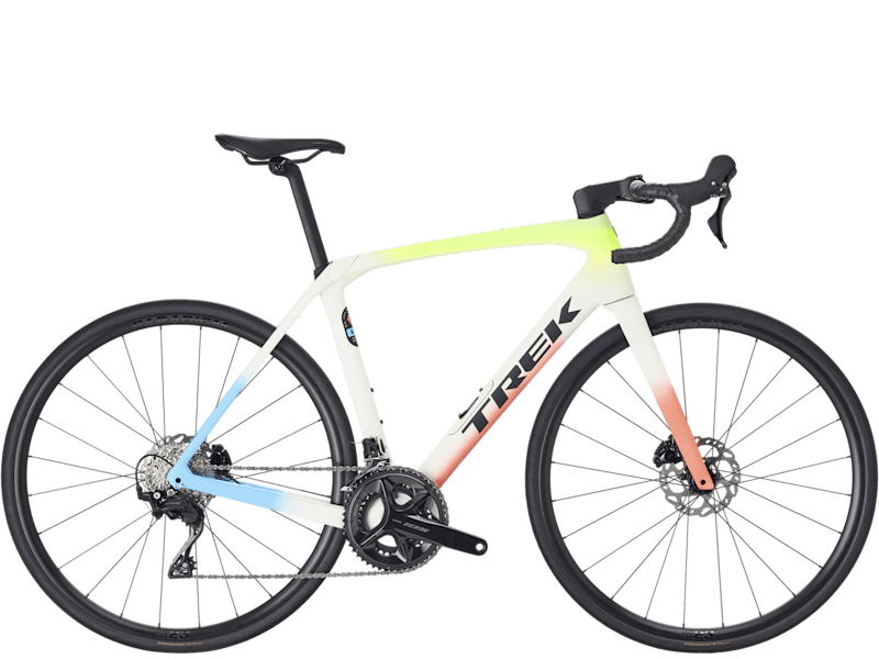 Biciclete Cursiere, Cyclocross si Gravel - Bicicleta Trek Domane SL 5 Era White/Glowstick/Coral Fade 44 cm