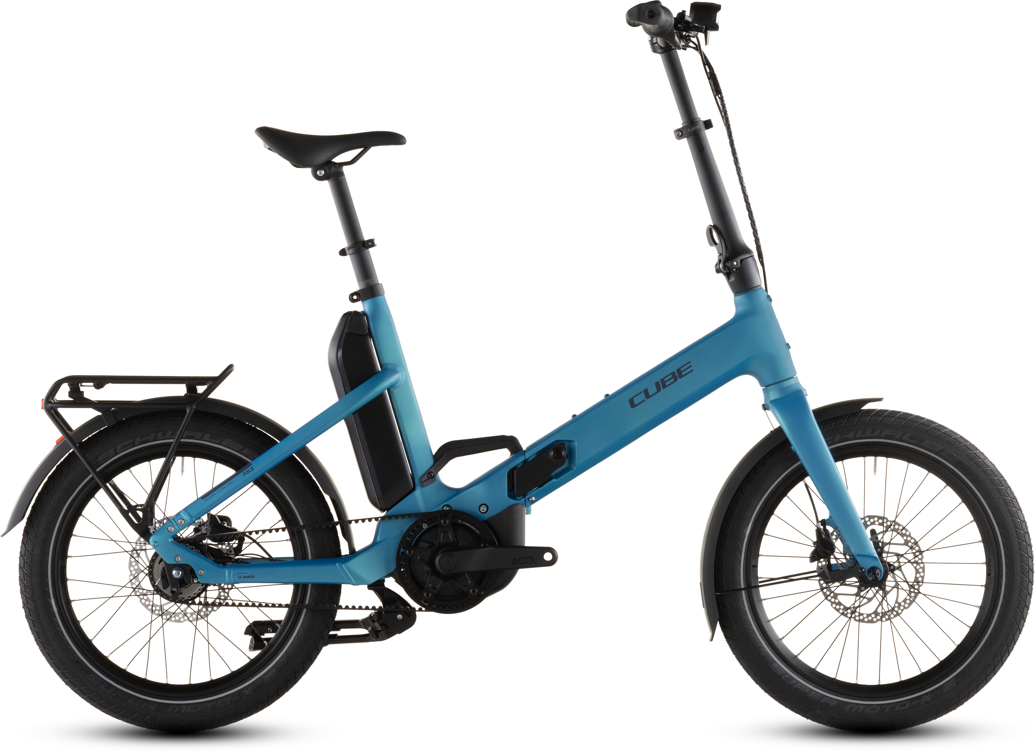 Biciclete - BICICLETA ELECTRICA CUBE FOLD HYBRID COMFORT 545 AZURE REFLEX 2026 One Size