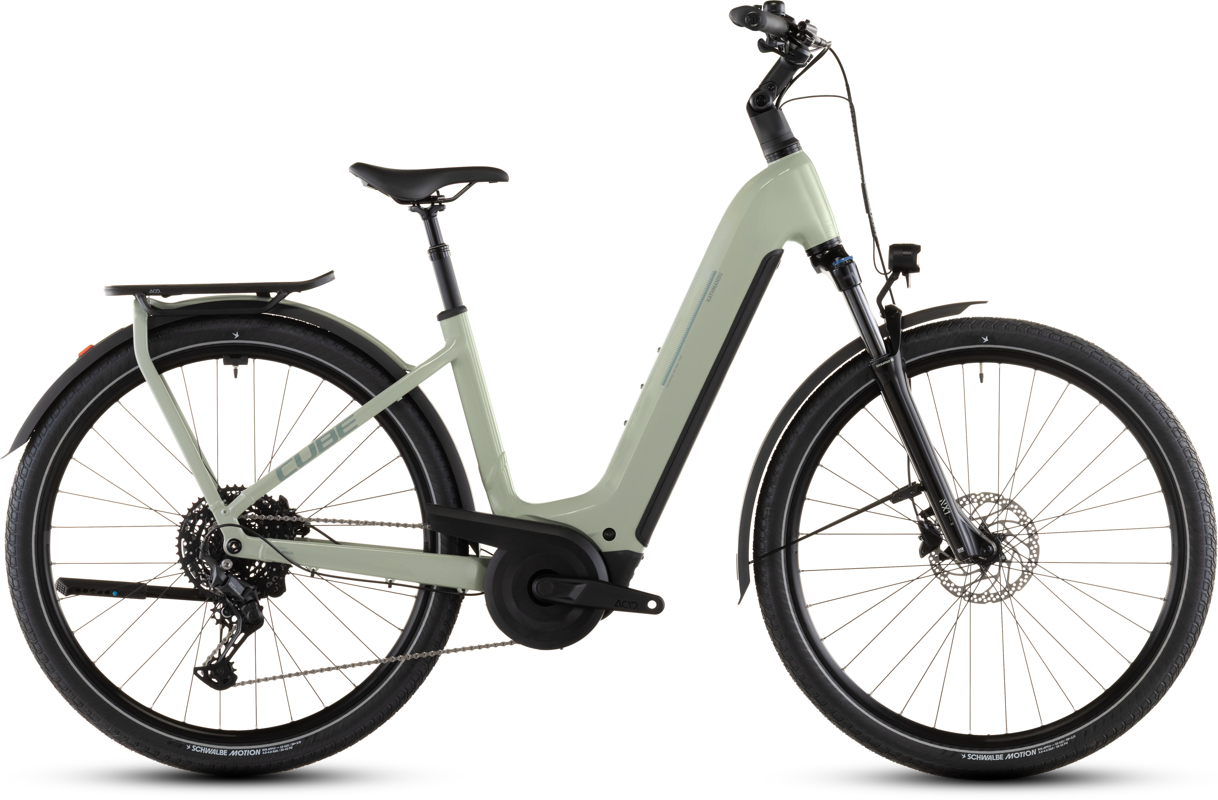 Biciclete - BICICLETA ELECTRICA CUBE KATHMANDU HYBRID ONE 800 EASY ENTRY PEA GREEN 2026 46 cm