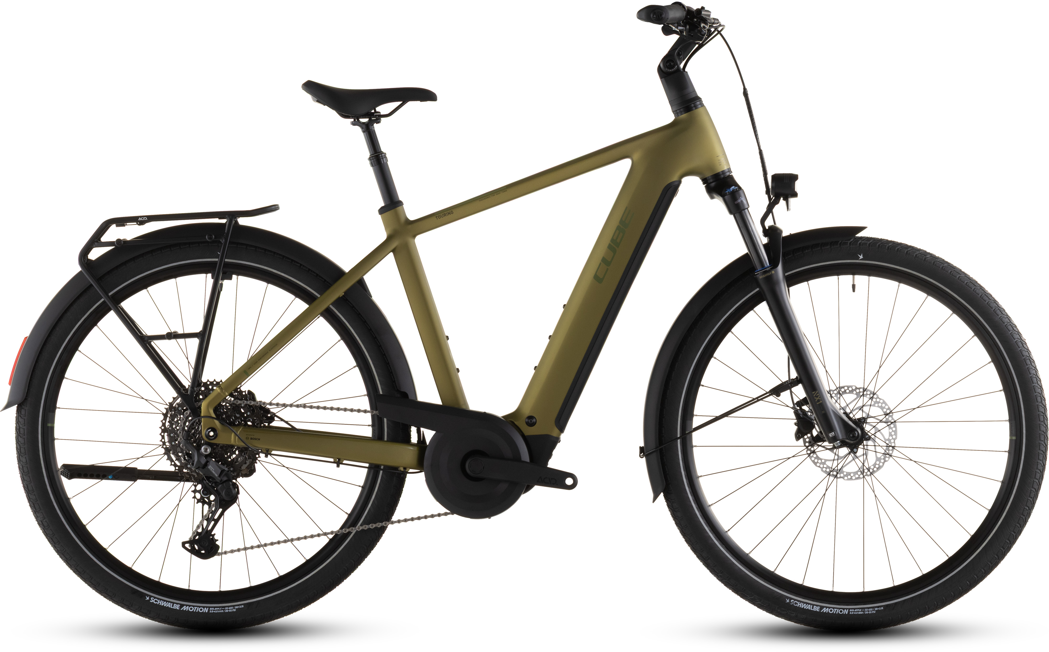 Biciclete - BICICLETA ELECTRICA CUBE TOURING HYBRID PRO 800 GOLDENLIME BLACK 2026 50 cm