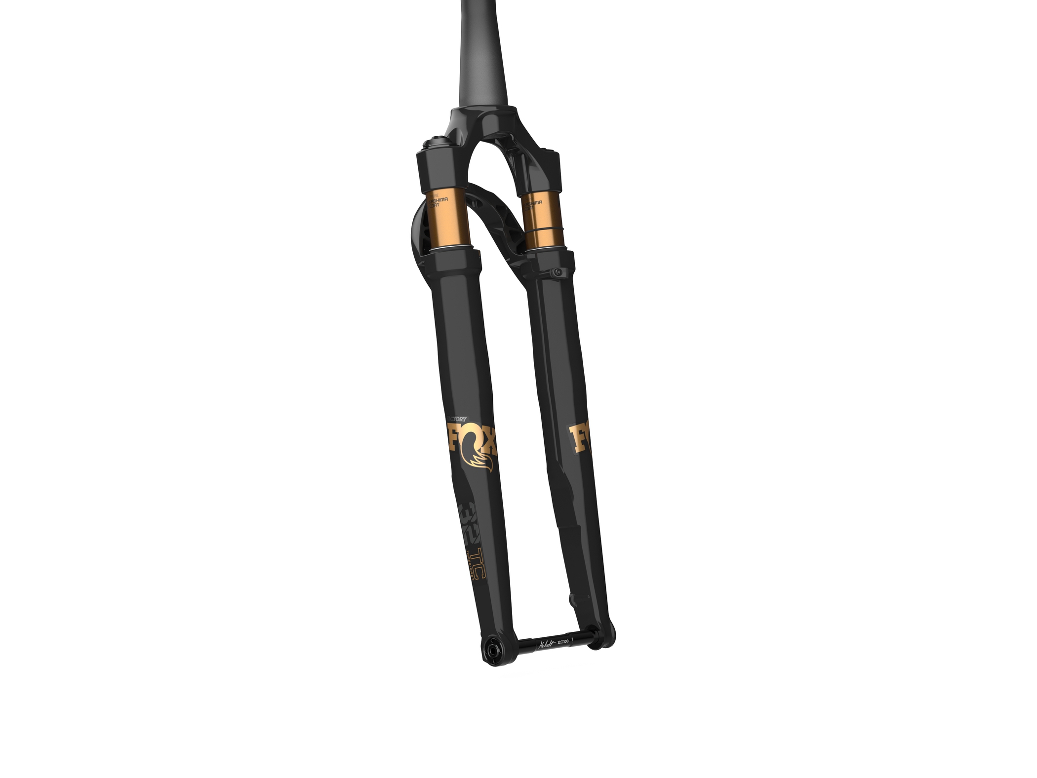 FURCA FOX 32 FLOAT TC FACTORY FIT4 700C - 40MM - 45MM OFFSET - TAPERED - 12X100MM - SHINY 2023 NEGRU/AURIU [2]