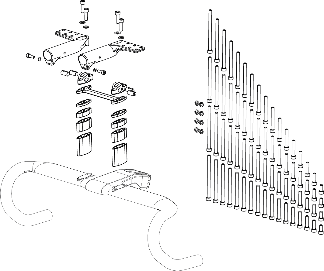 Piese biciclete - SET DE PRINDERI CUBE FOR HANDLEBAR Litening Aero