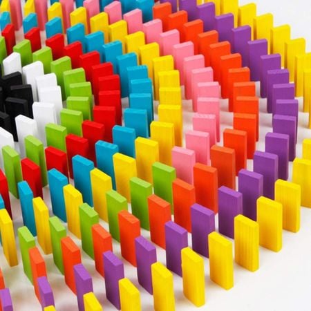 Domino multicolor, din lemn, cu 1000 piese [2]