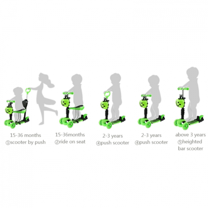Trotineta evolutiva Scooter 5 in 1 pentru copii - Roz [4]