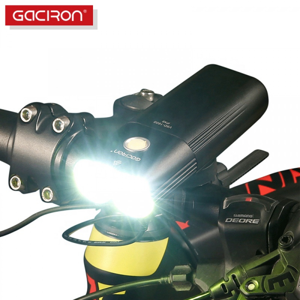 Far LED Gaciron V9D-1600, 1600 Lumeni, Baterie Reincarcabila 5000 mah, Rezistenta la Apa IPX6, Negru [2]