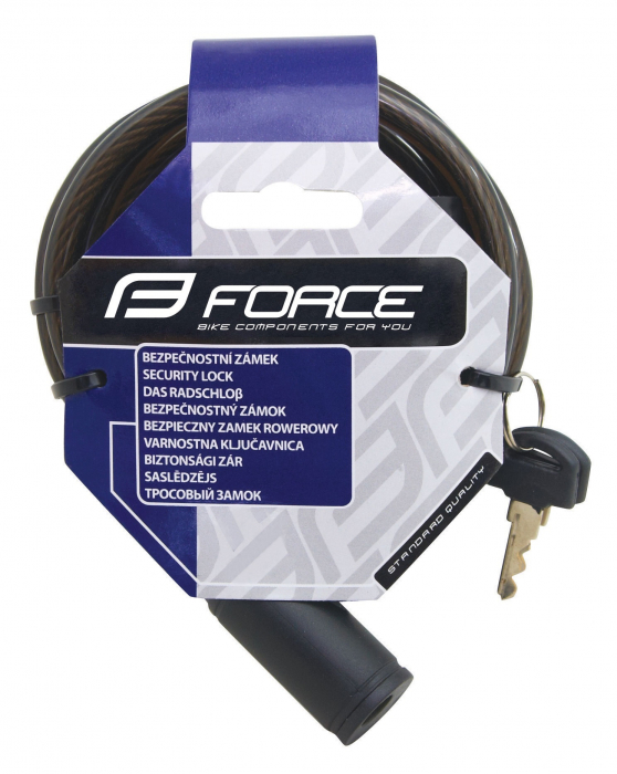 Antifurt bicicleta Force Eco 1200/8 mm negru [2]