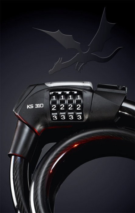 Antifurt Bicicleta Trelock Ks 310/100 Dragon, Nivel 3/6, cu Led, negru [3]