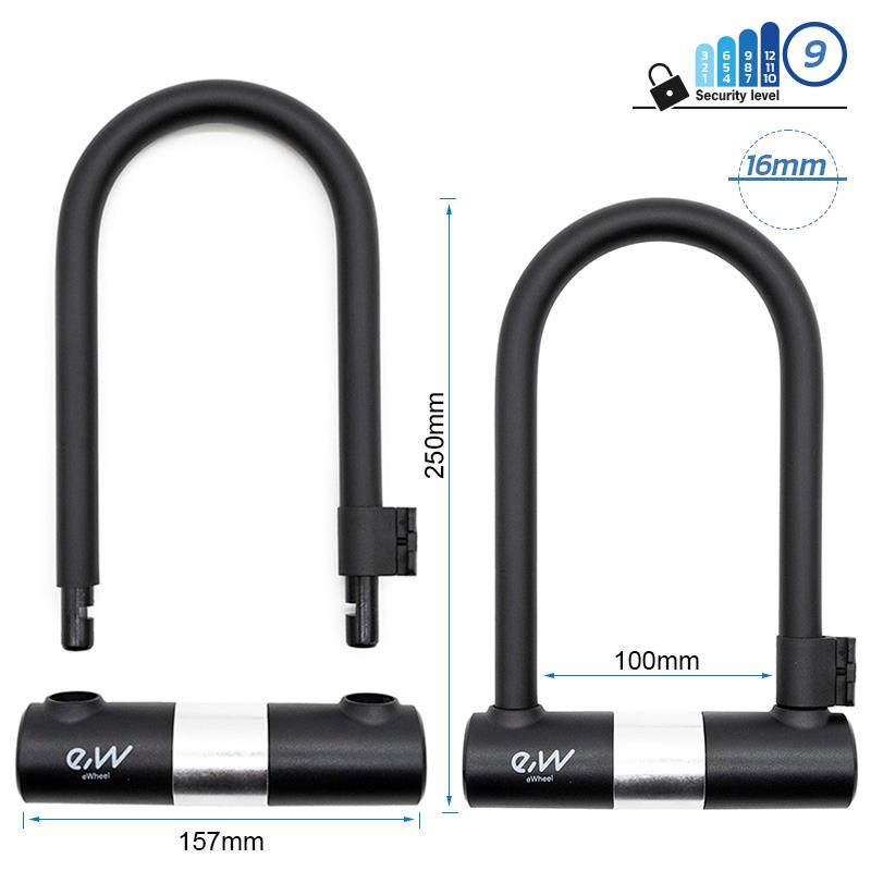 Antifurt tip U cu cheie EWLK021 negru [1]