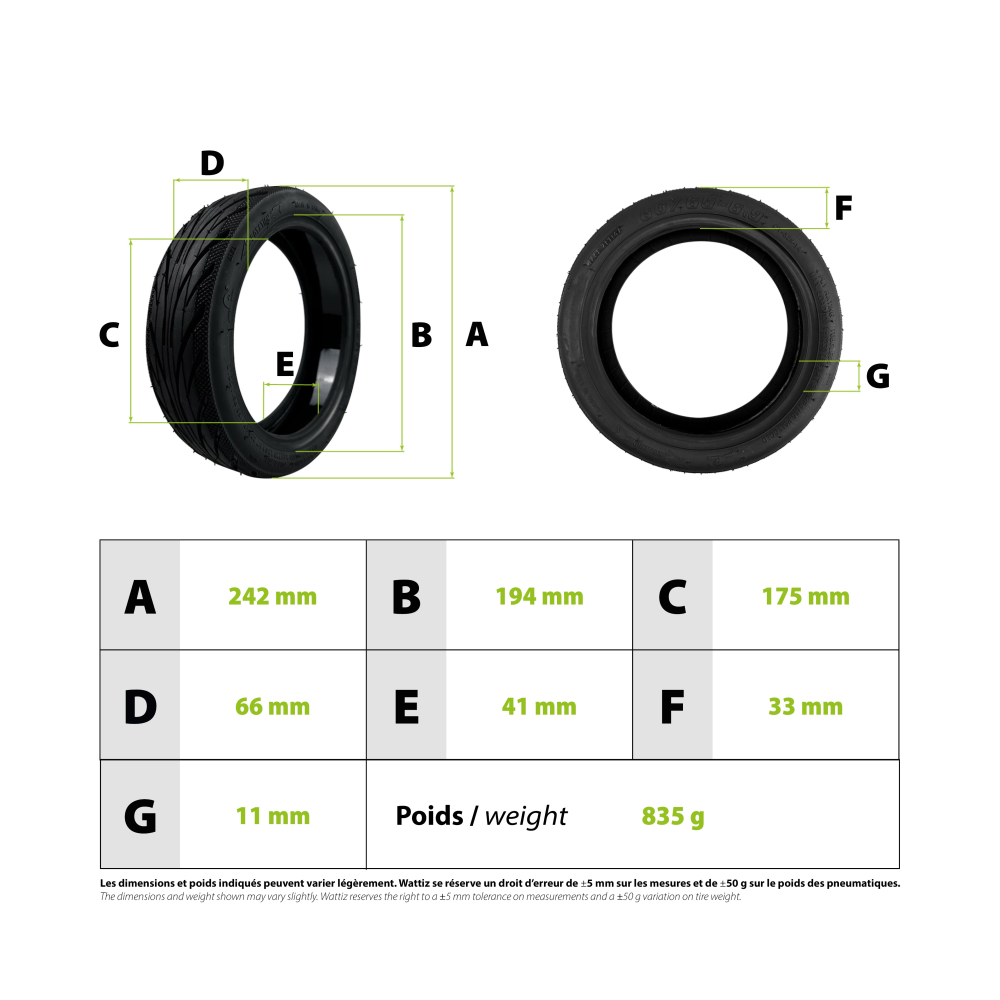 Anvelopa cu gel 60/65-6.9 pentru roata spate Ninebot Max G2 [3]