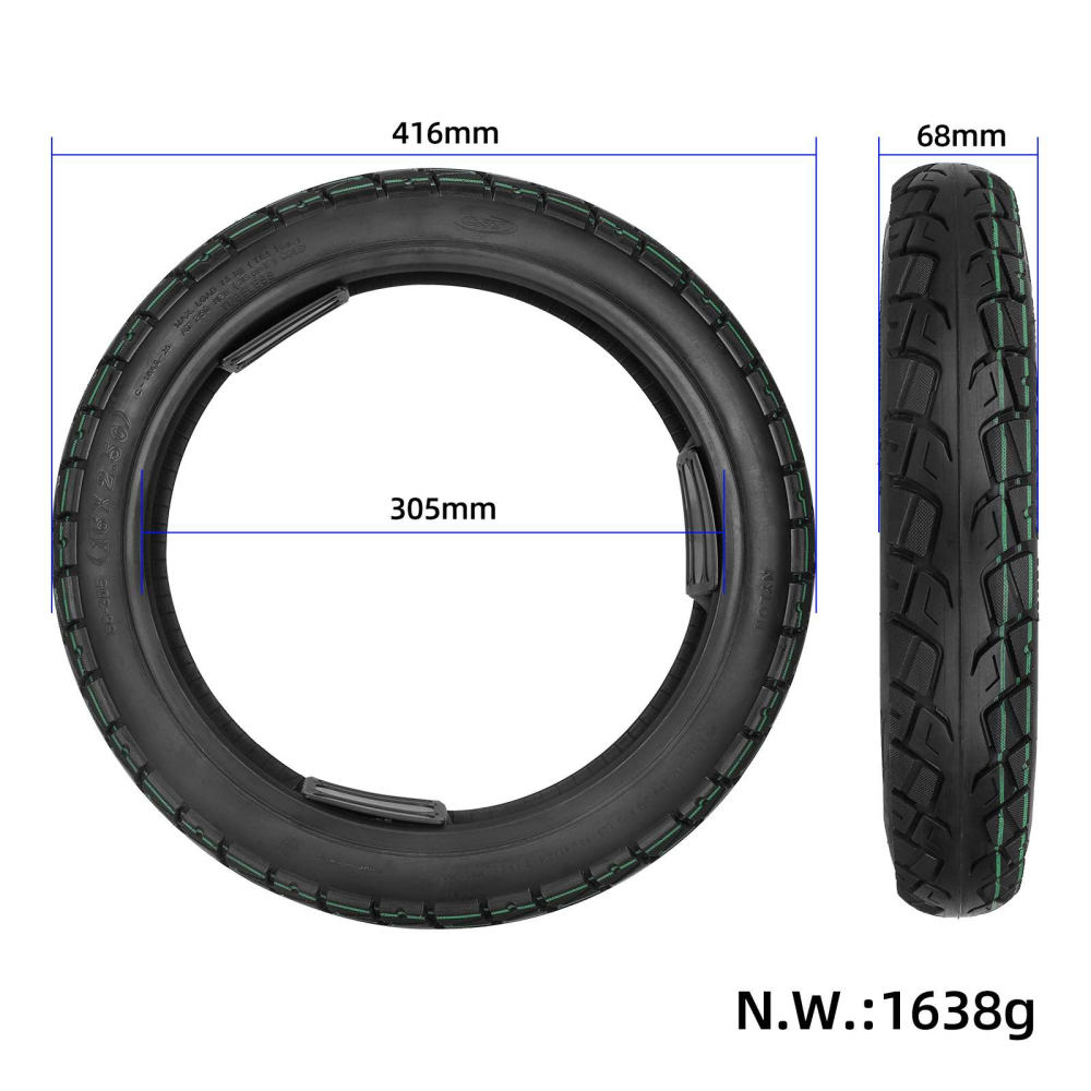 Avelopa tubeless 16x2.5 pentru bicicleta electrica [2]